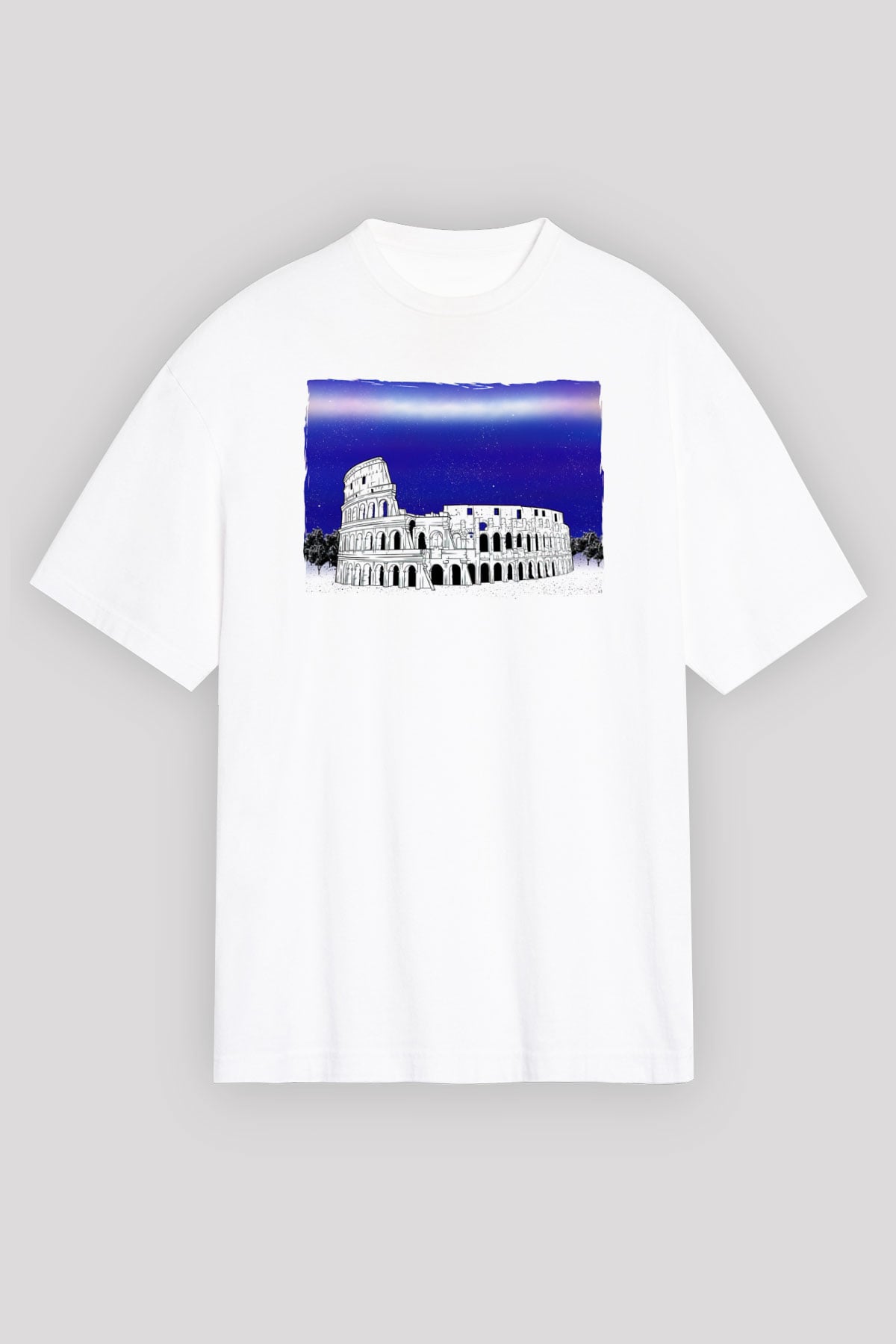 Kolezyum Beyaz Unisex Tişört T-Shirt - TişörtFabrikası