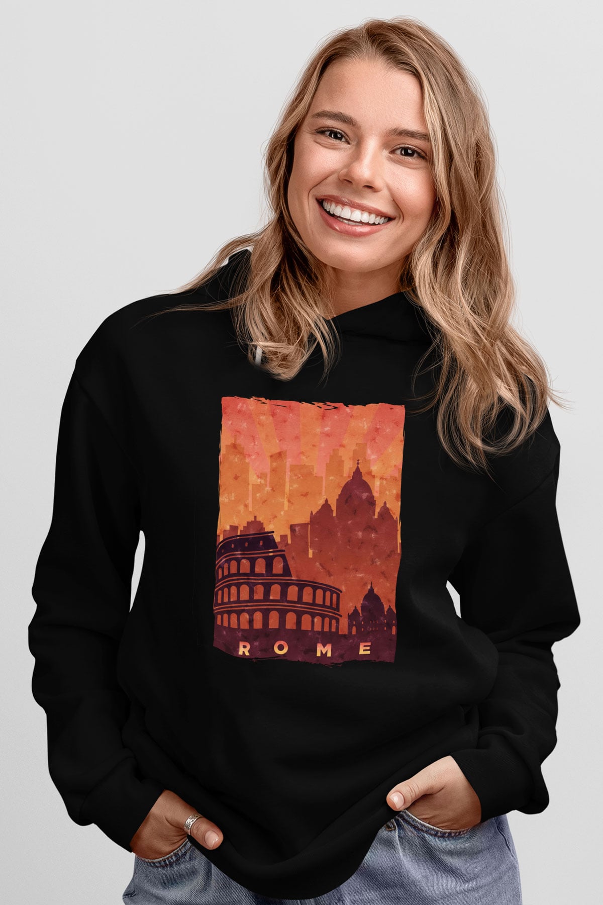Kolezyum Siyah Unisex Hoodie