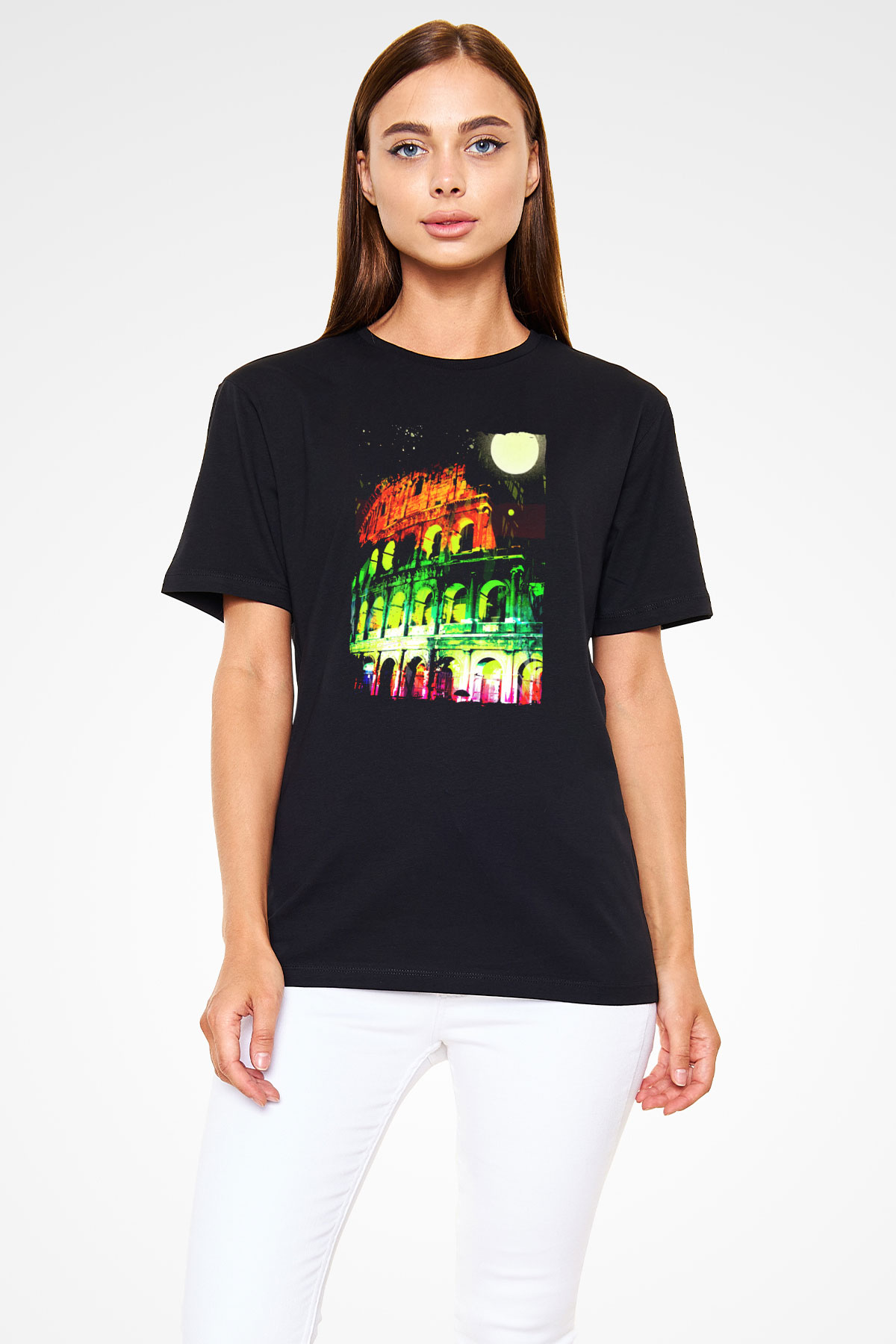 Kolezyum Siyah Unisex Tişört T-Shirt - TişörtFabrikası