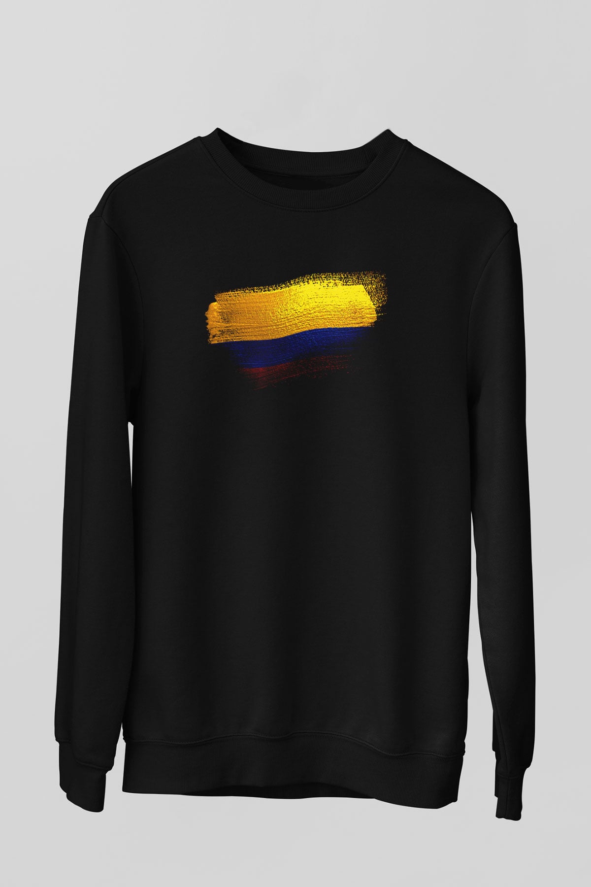 Kolombiya - Colombia Bayrağı Baskılı Unisex Siyah Sweatshirt