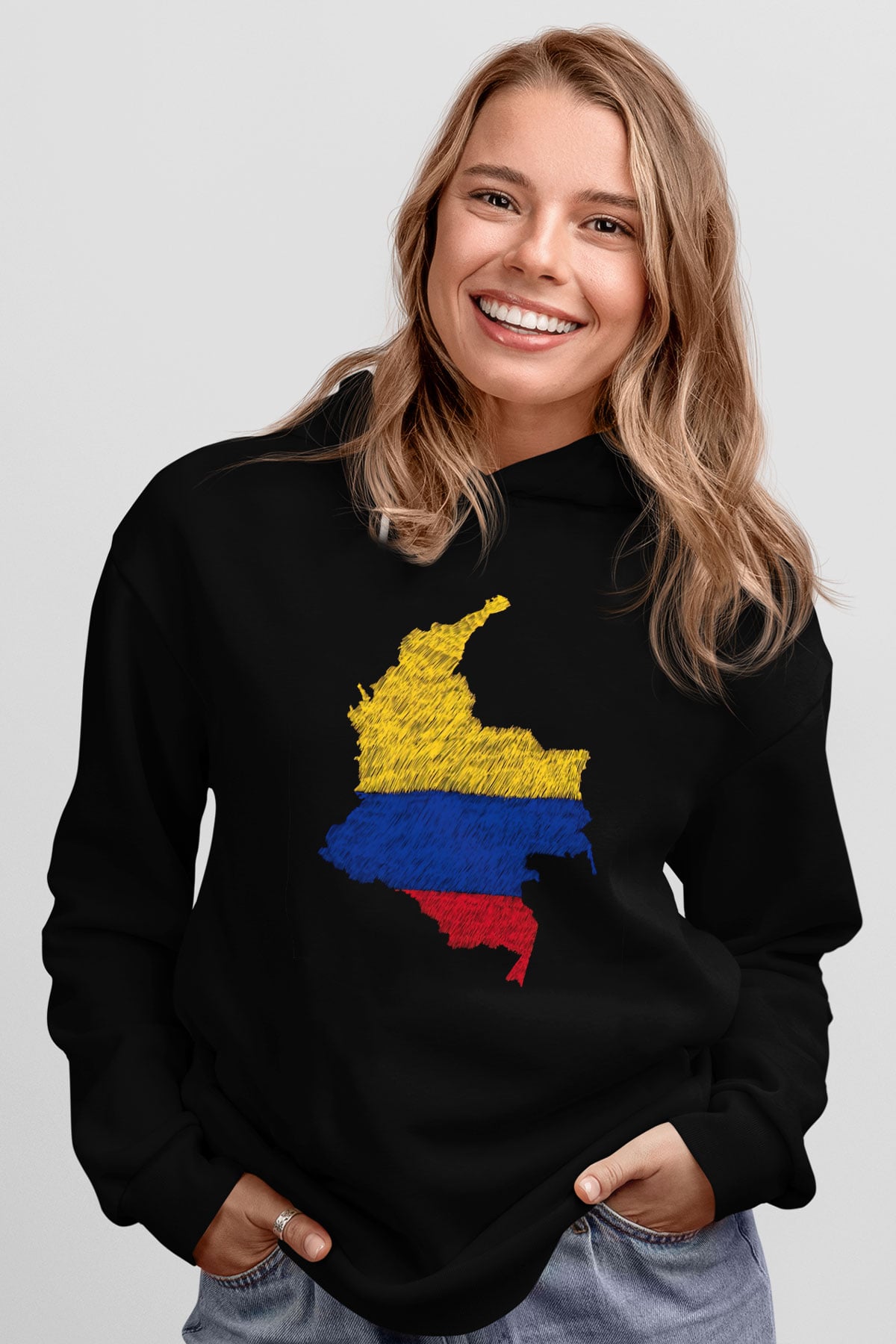 Kolombiya Siyah Unisex Hoodie