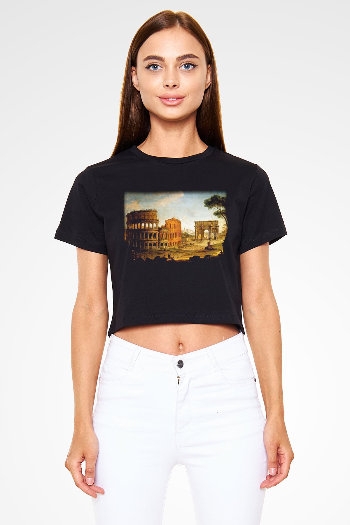 Konstantin takı Siyah Crop Top Tişört