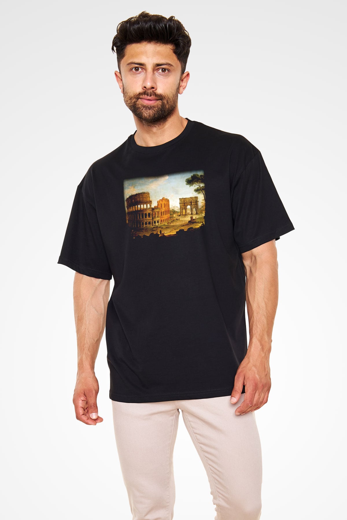 Konstantin takı Siyah Unisex Oversize Tişört T-Shirt