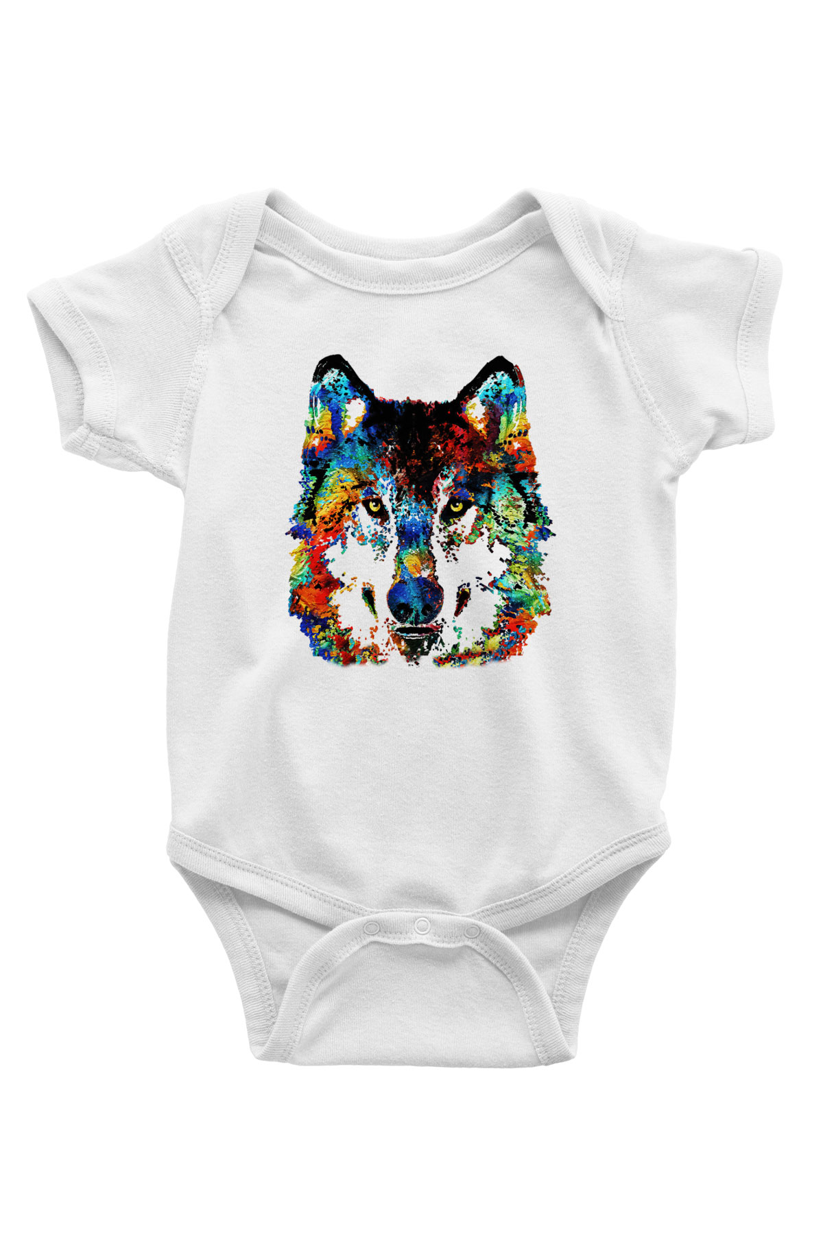 Köpek Baskılı Beyaz Unisex Bebek Body - Zıbın