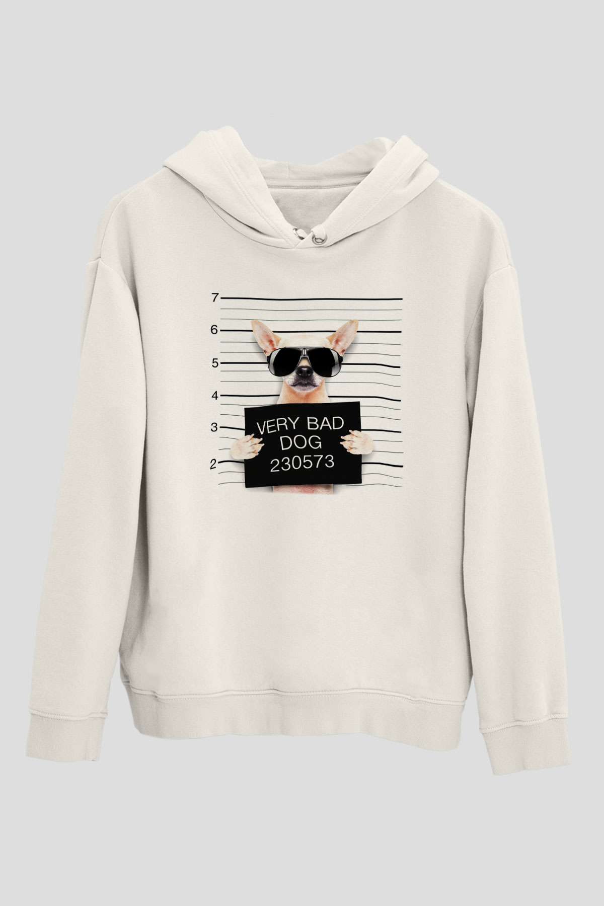 Köpek Beyaz Unisex Kapşonlu Sweatshirt