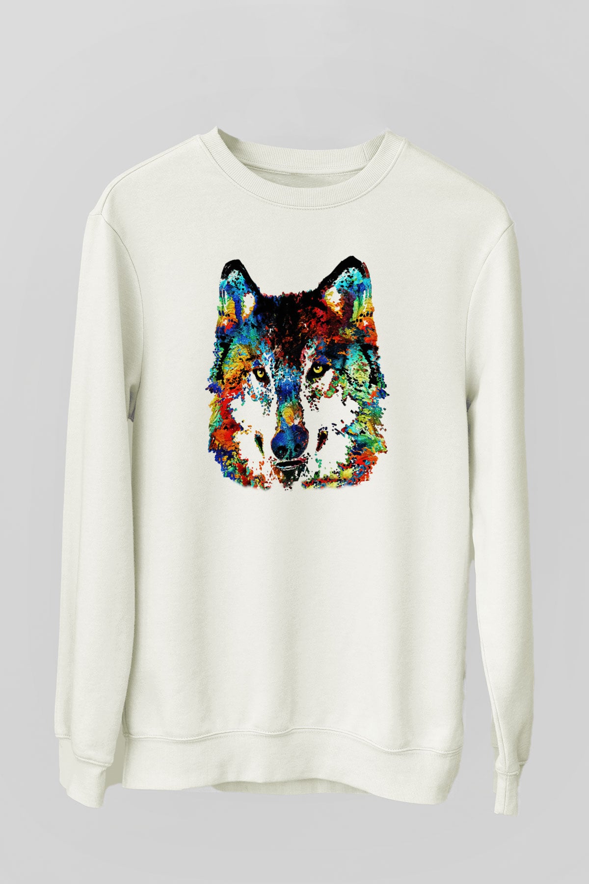 Köpek Beyaz Unisex Sweatshirt