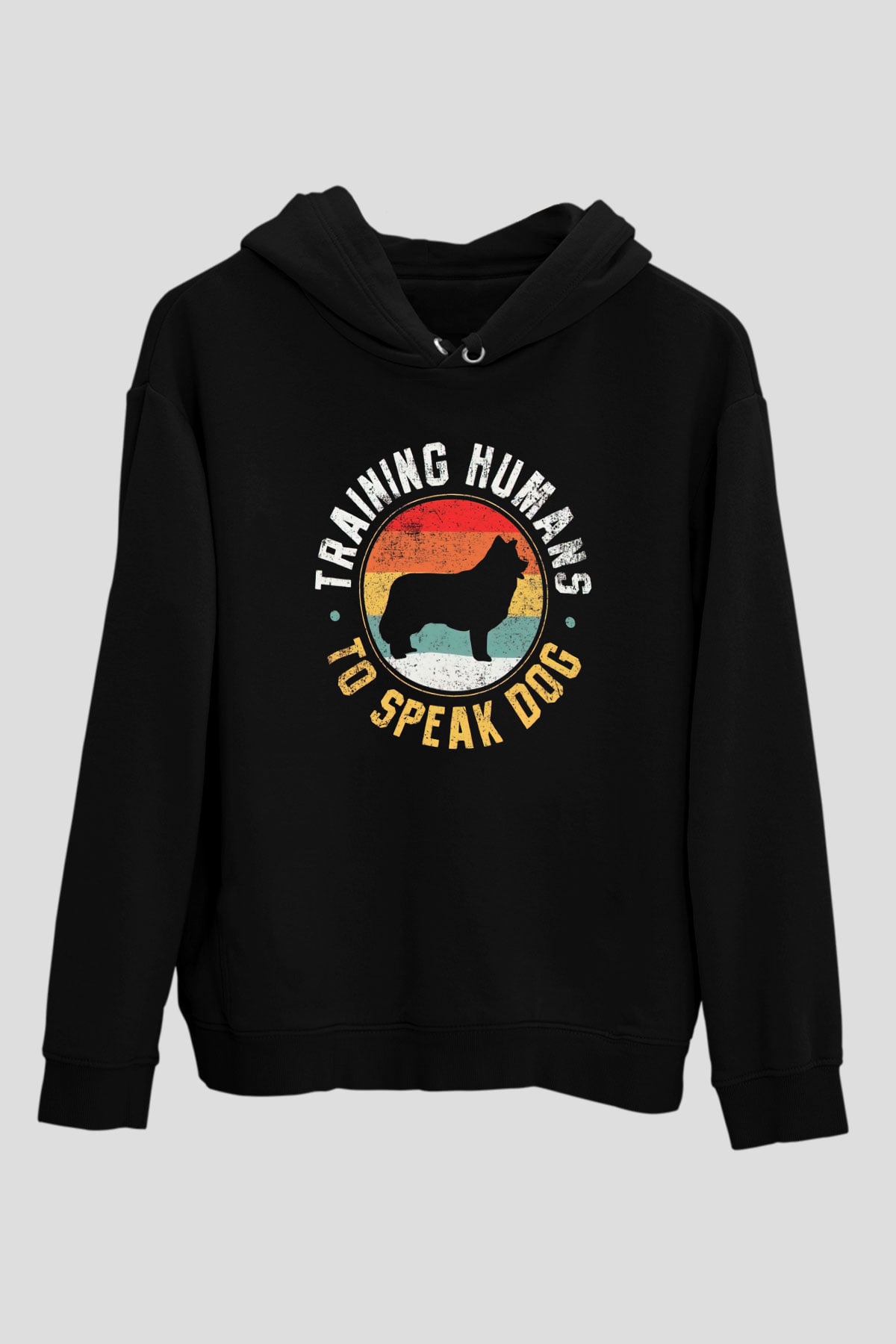 Köpek eğiticisi Siyah Unisex Kapüşonlu Sweatshirt