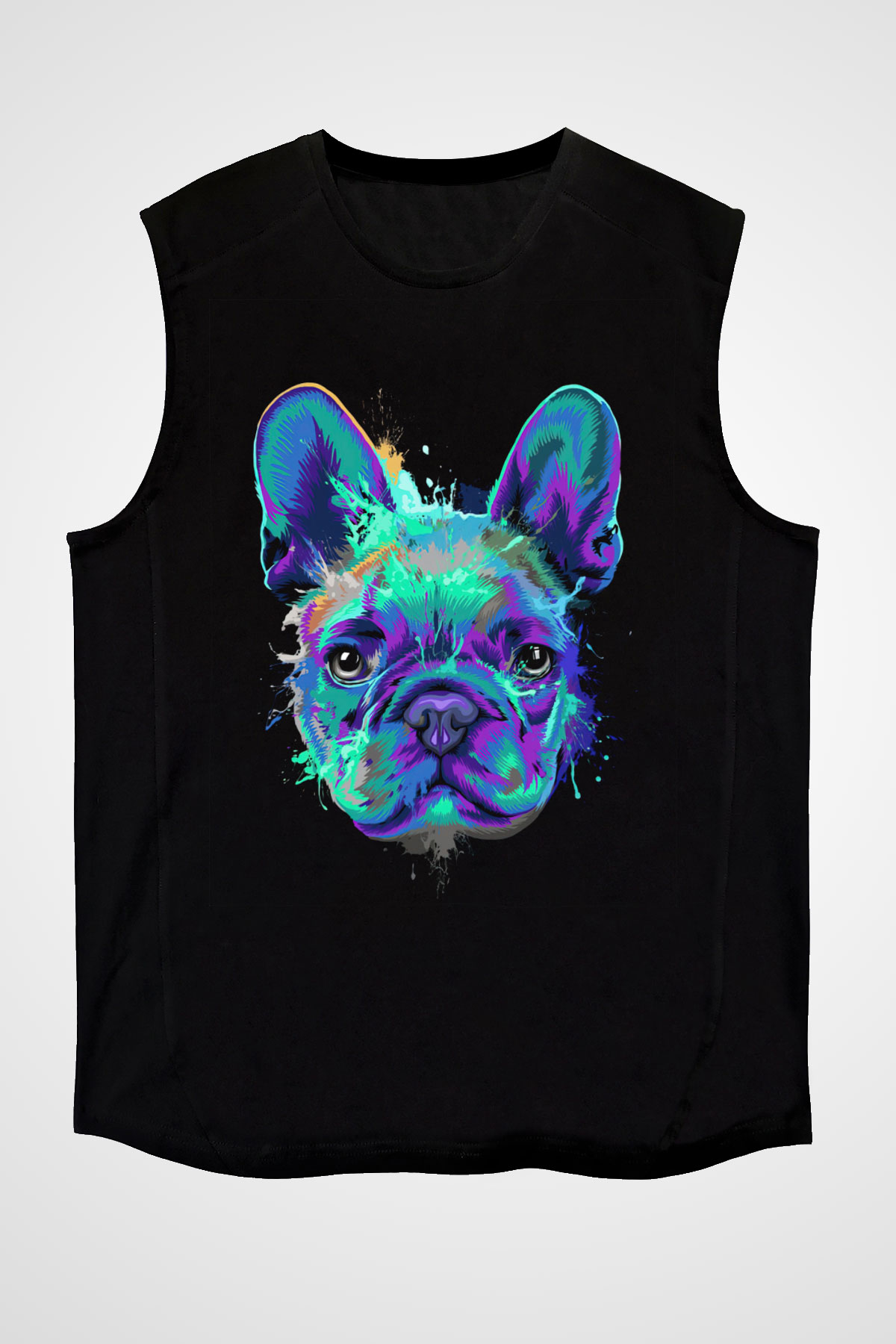 Köpek Siyah Unisex Kolsuz Tişört