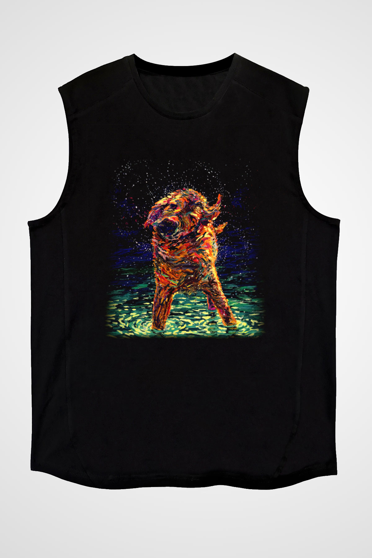 Köpek Siyah Unisex Kolsuz Tişört