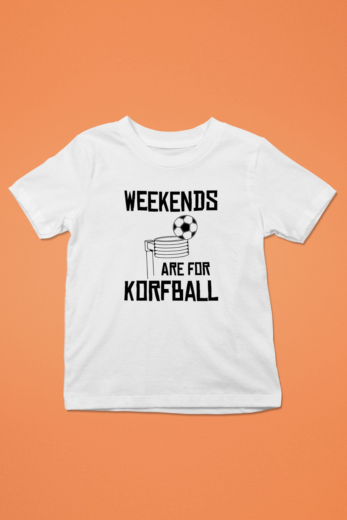 Korfbol Baskılı Unisex Beyaz Çocuk Tişört - Tshirt