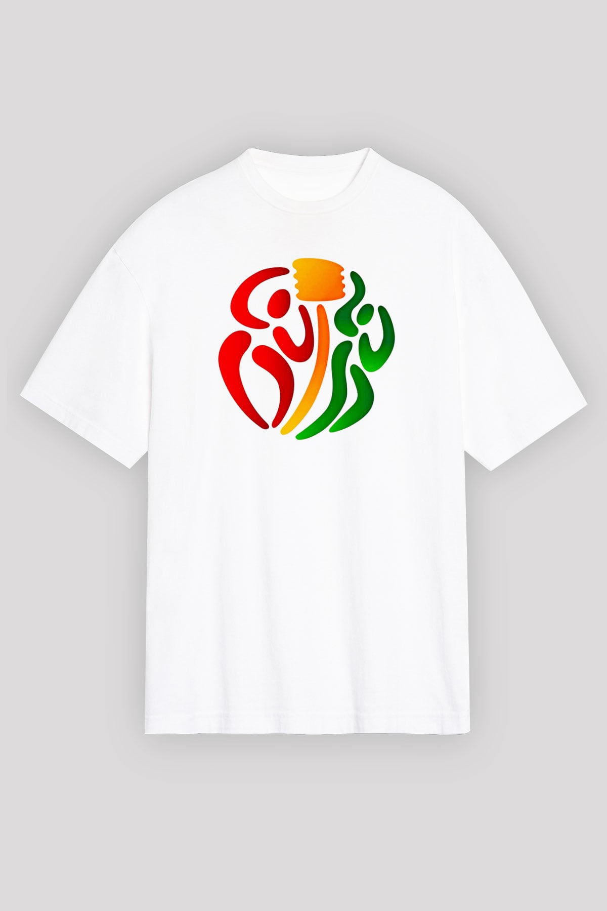 Korfbol Baskılı Unisex Beyaz Oversize Tişört - Tshirt