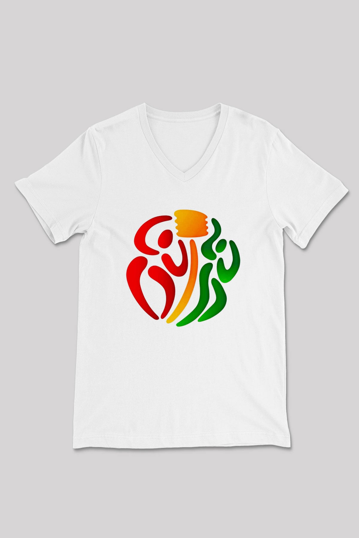 Korfbol Baskılı Unisex V Yaka Tişört - Tshirt