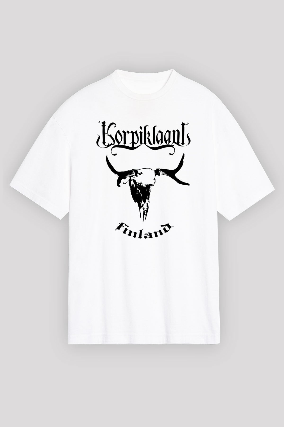 Korpiklaani Beyaz Unisex Oversize Tişört T-Shirt