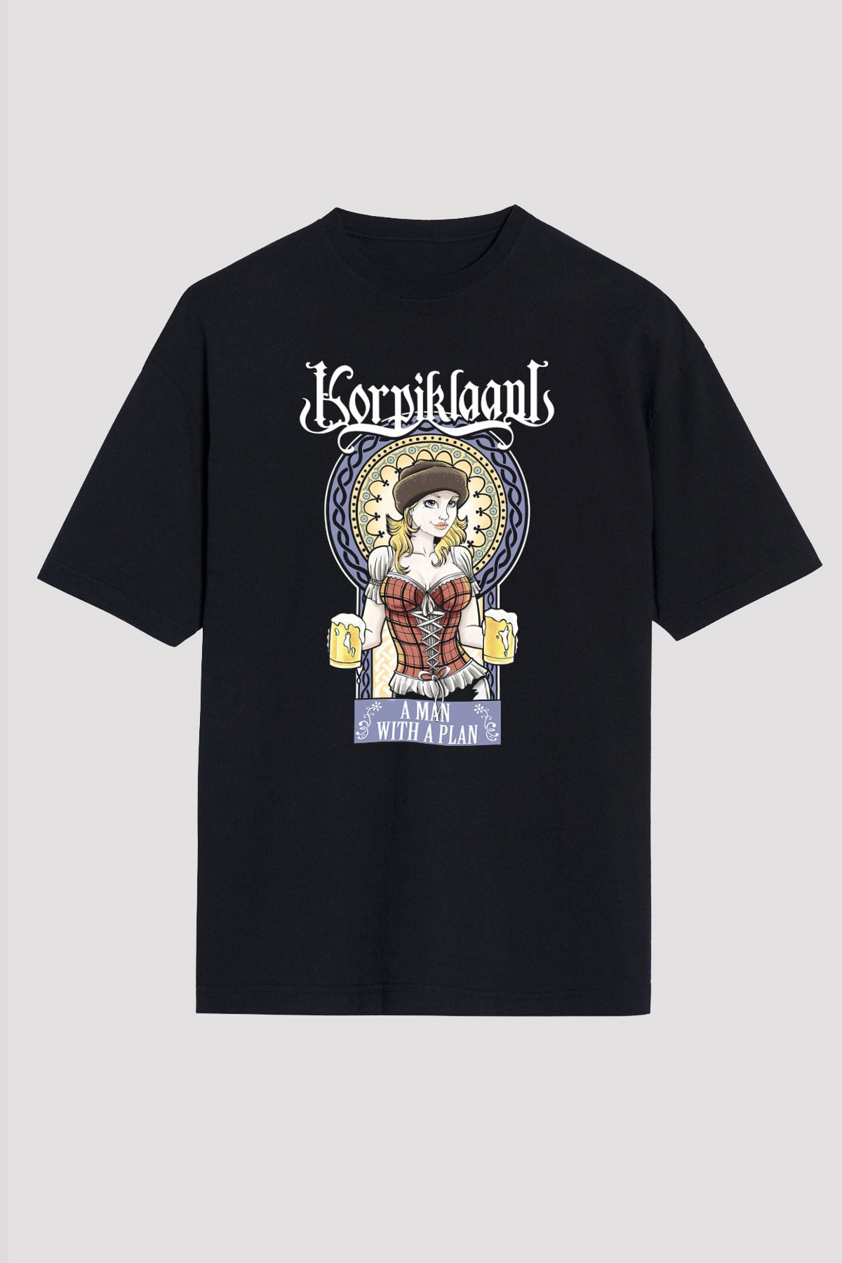 Korpiklaani Siyah Unisex Oversize Tişört T-Shirt