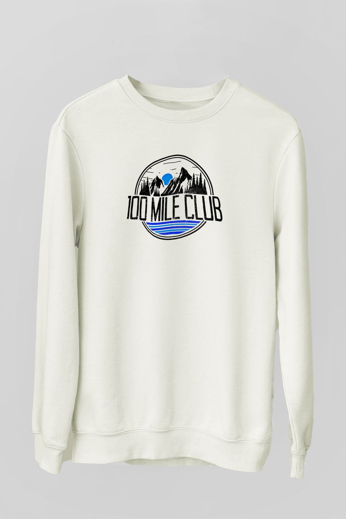 Koşu Baskılı Unisex Ekru Sweatshirt