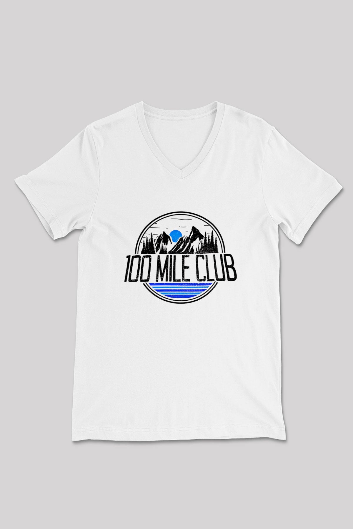 Koşu Baskılı Unisex V Yaka Tişört - Tshirt