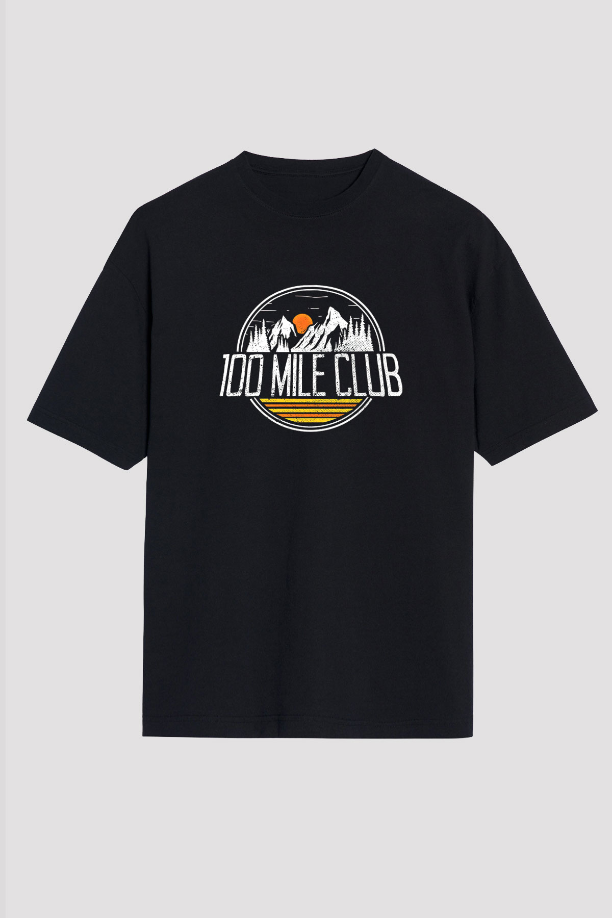 Koşu - Running Baskılı Unisex Siyah Oversize Tişört