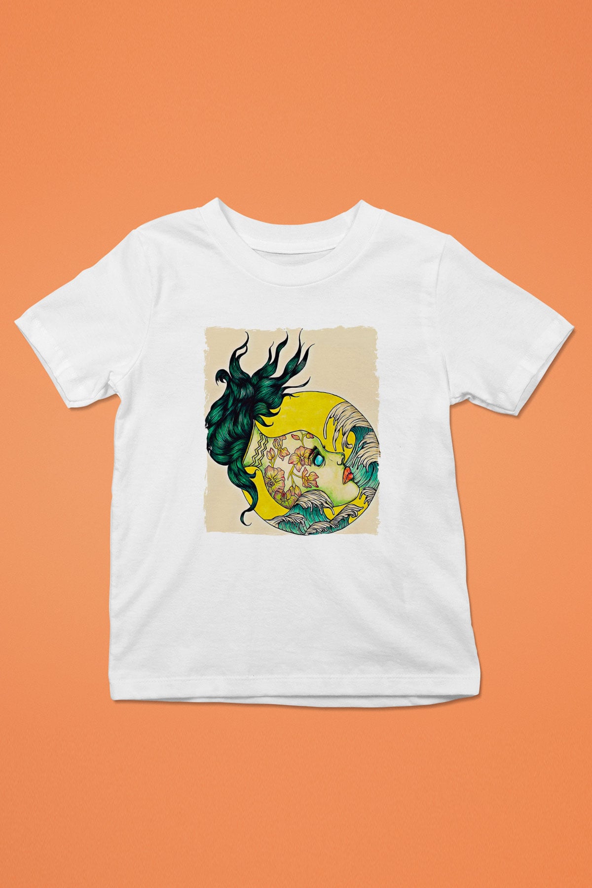 Kova Burcu Baskılı Beyaz Unisex Beyaz Çocuk Tişört - Tshirt