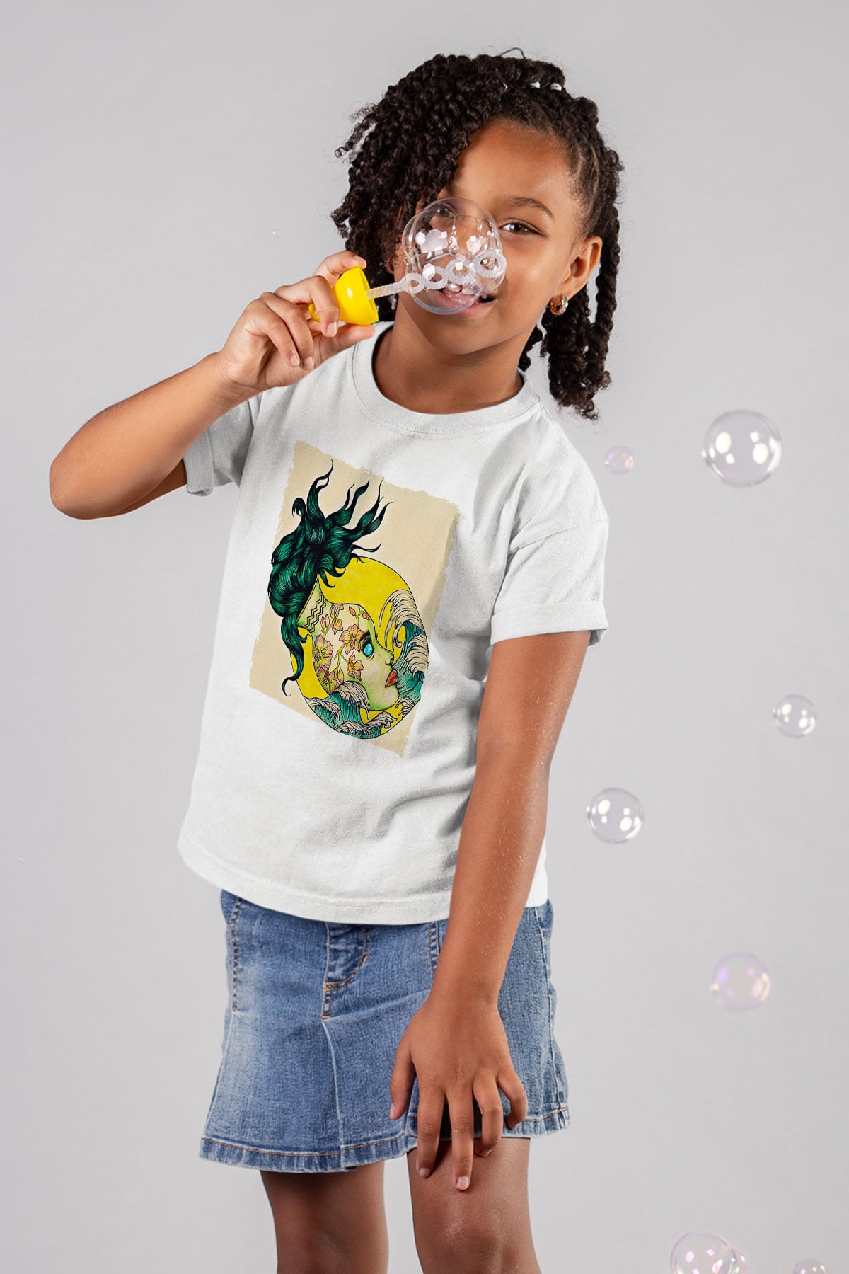 Kova Burcu Baskılı Beyaz Unisex Beyaz Çocuk Tişört - Tshirt