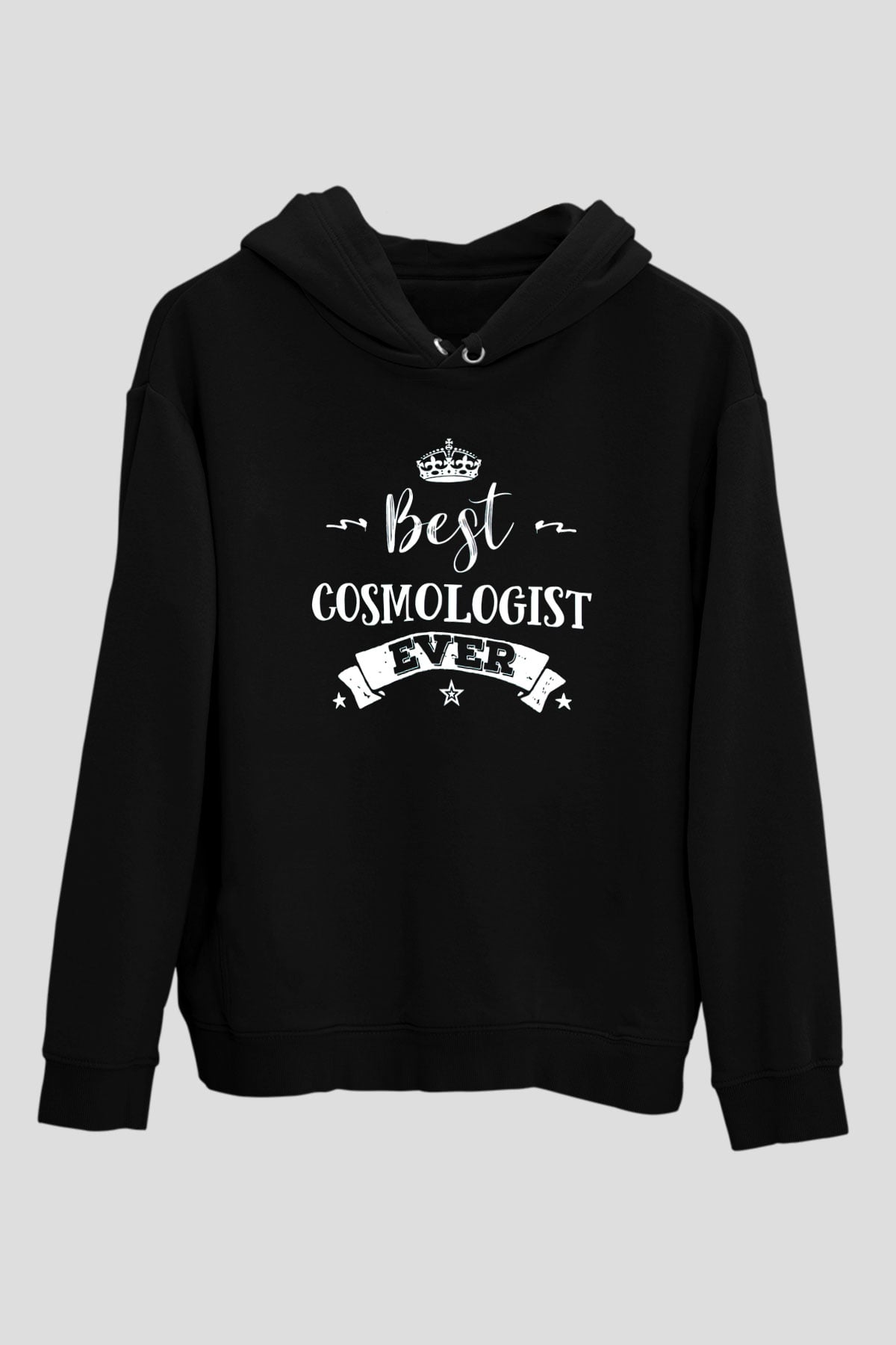 Kozmolog Siyah Unisex Kapüşonlu Sweatshirt