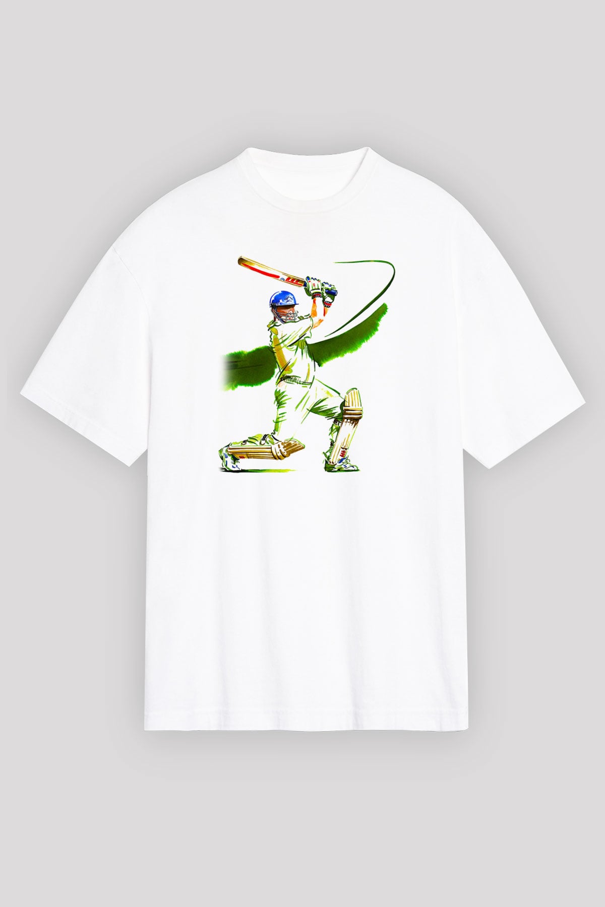 Kriket Baskılı Unisex Beyaz Oversize Tişört - Tshirt