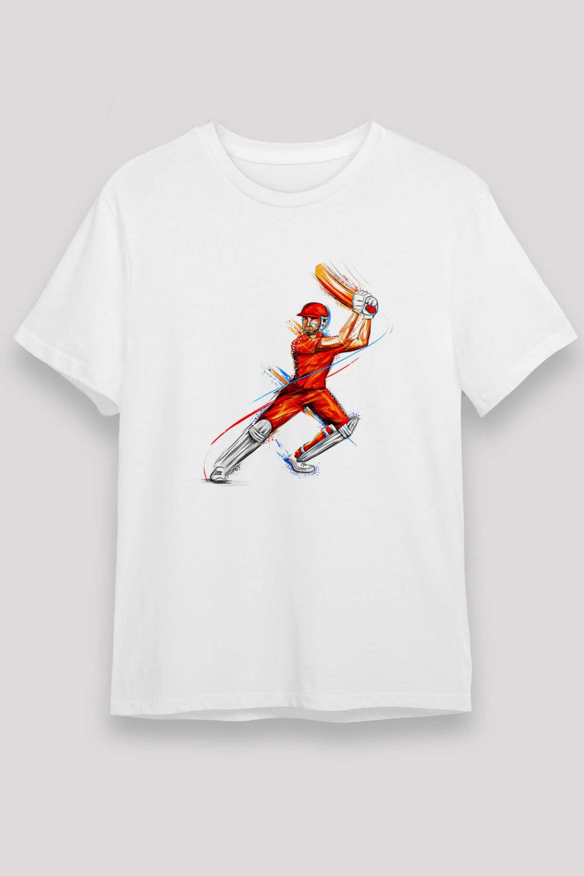 Kriket Baskılı Unisex Beyaz Tişört - Tshirt