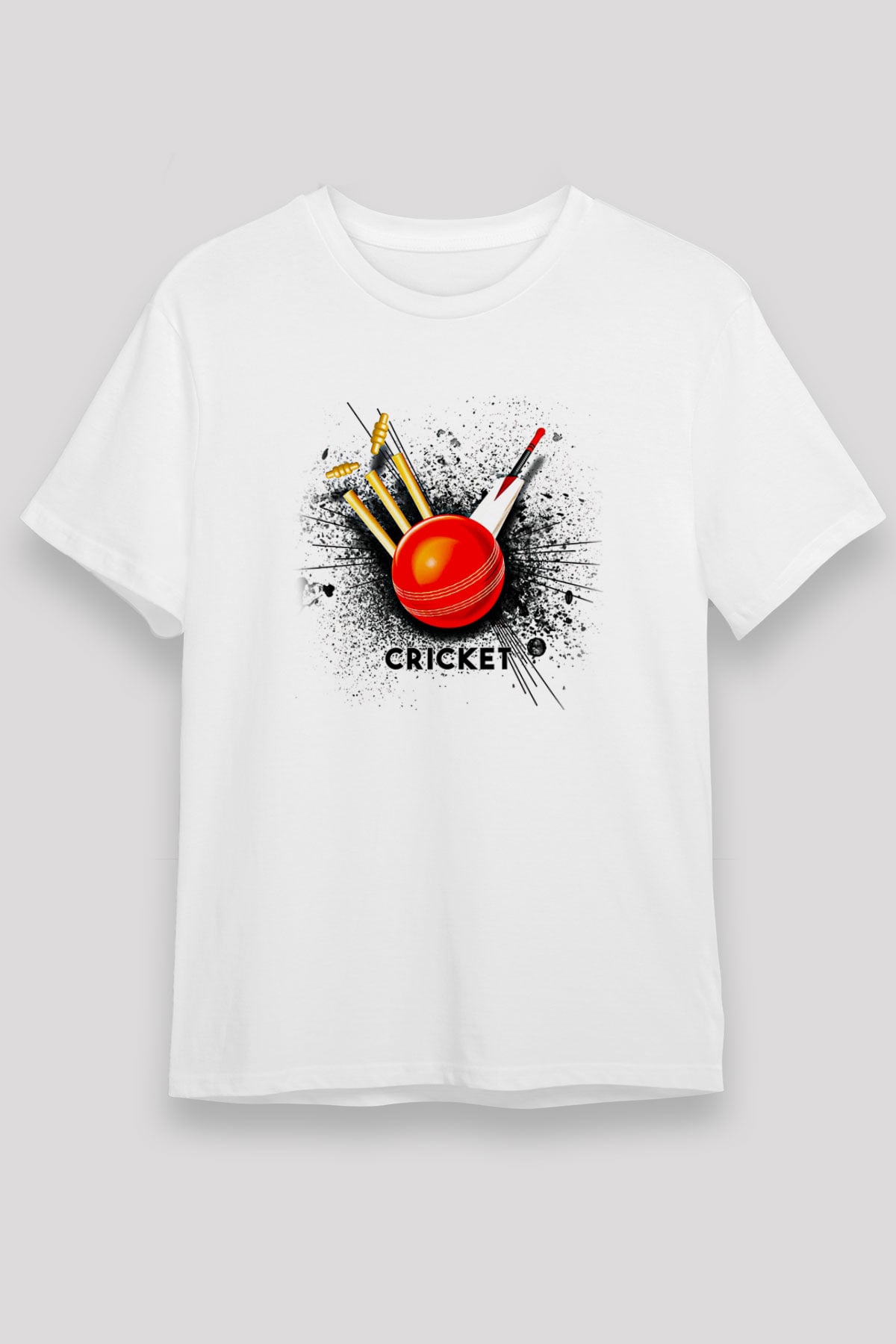 Kriket Baskılı Unisex Beyaz Tişört - Tshirt