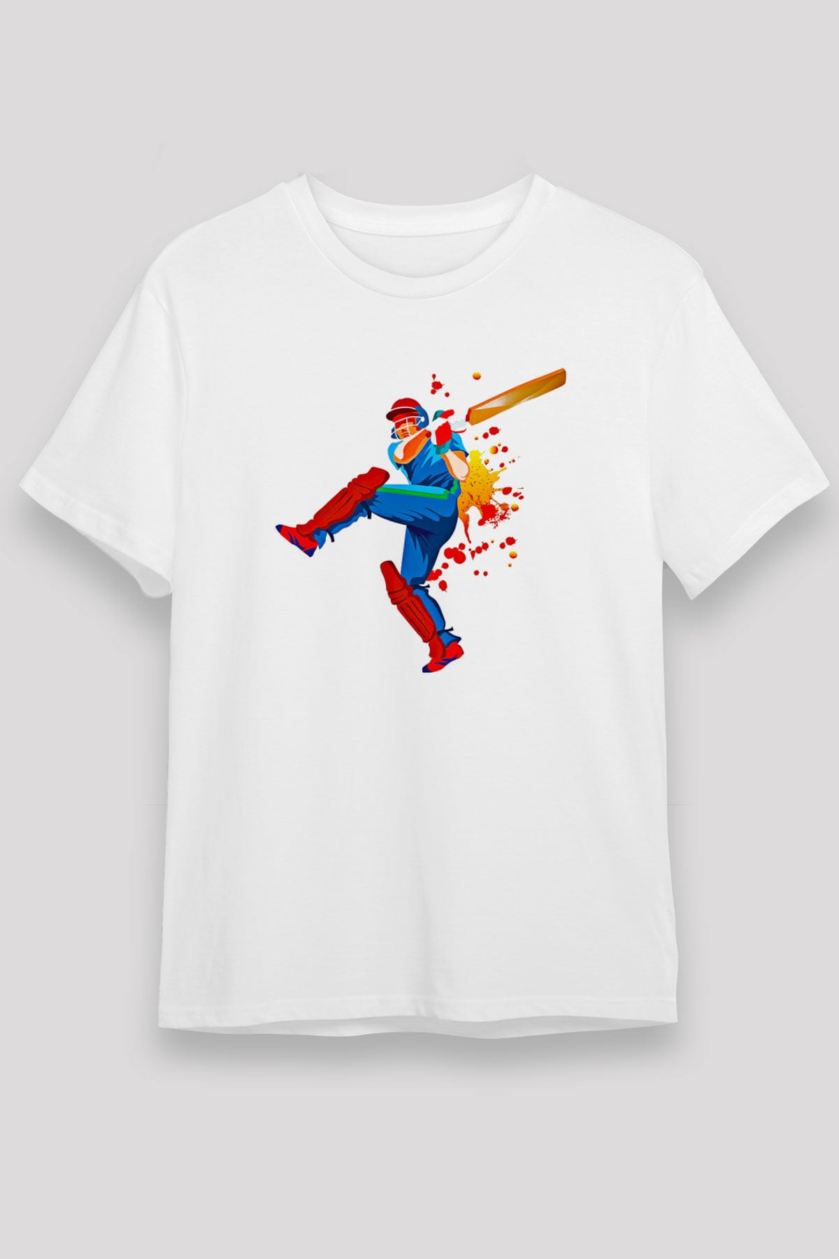 Kriket Baskılı Unisex Beyaz Tişört - Tshirt