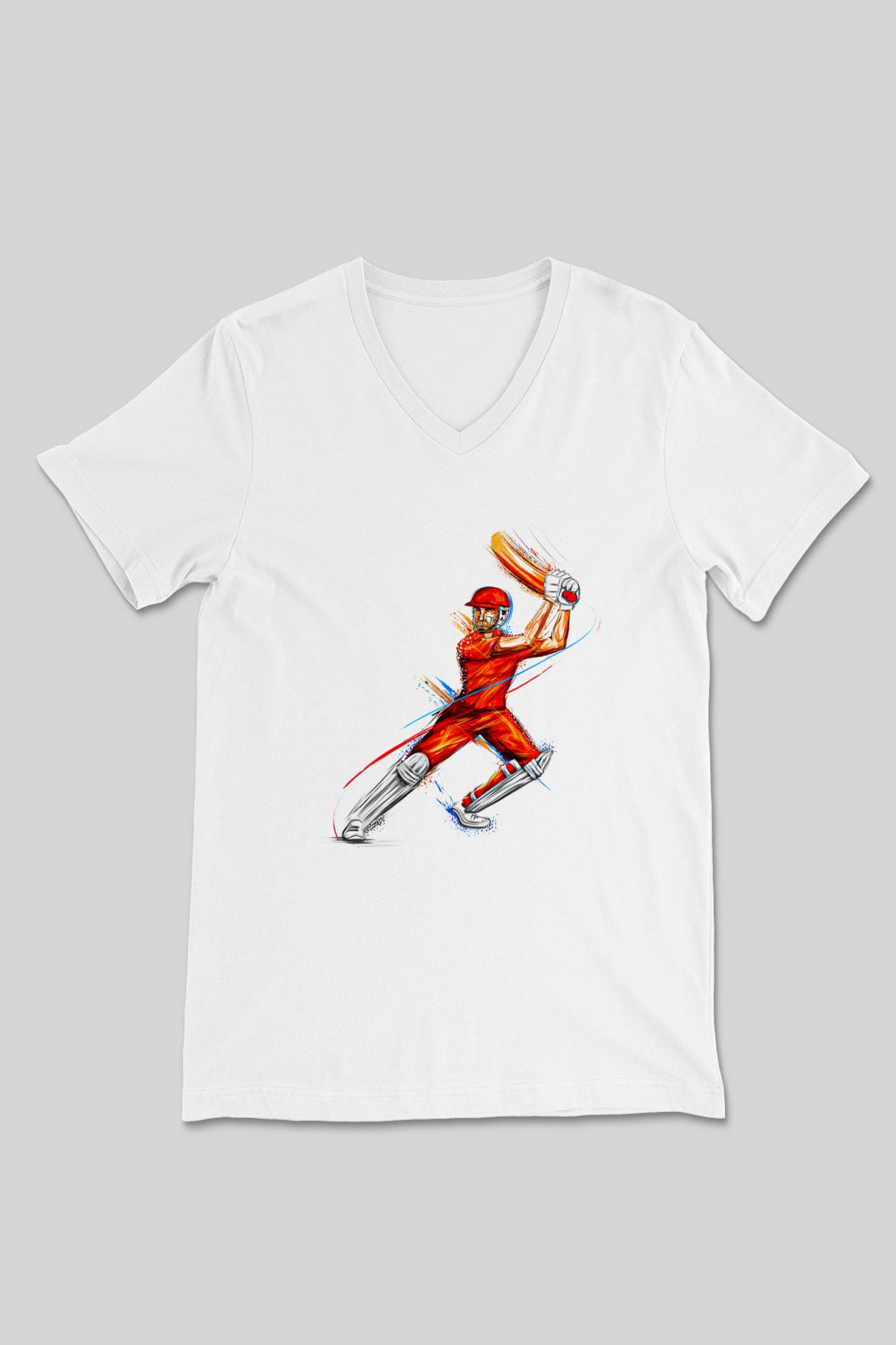 Kriket Baskılı Unisex V Yaka Tişört - Tshirt