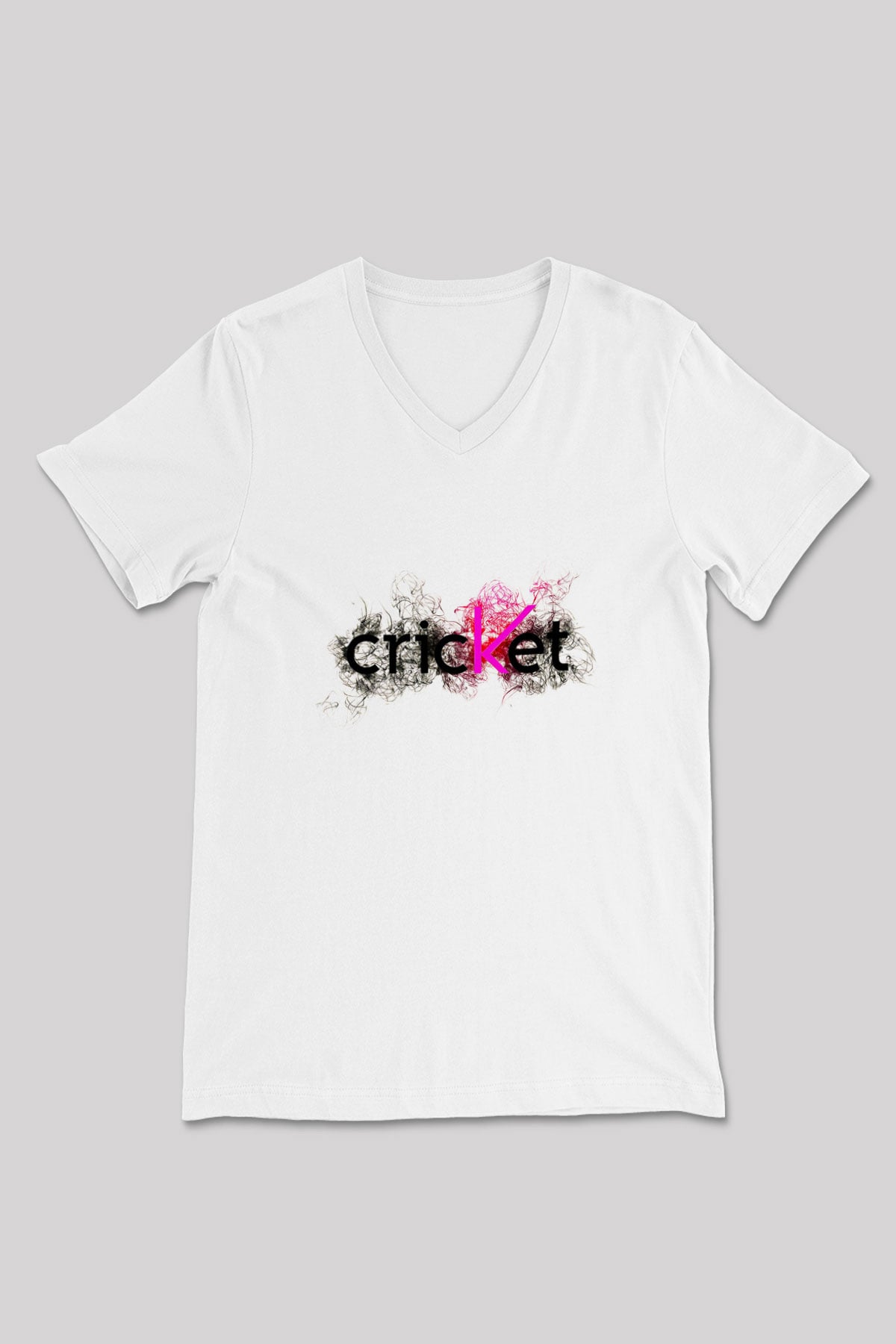 Kriket Baskılı Unisex V Yaka Tişört - Tshirt