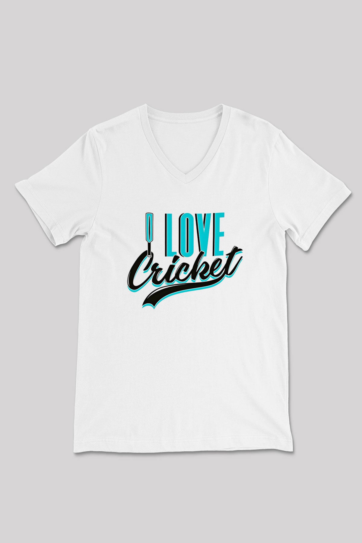 Kriket Baskılı Unisex V Yaka Tişört - Tshirt