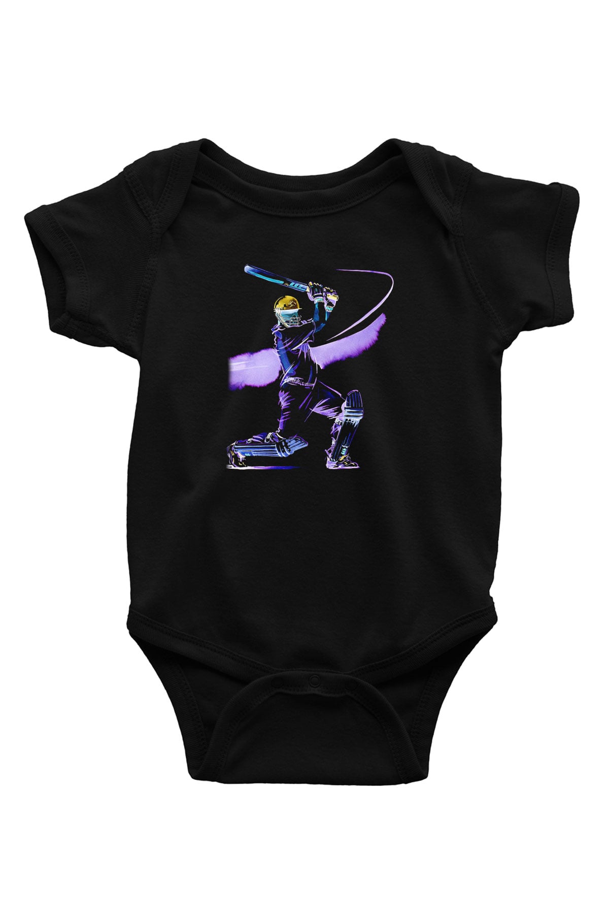 Kriket - Cricket Baskılı Unisex Siyah Bebek Body - Zıbın