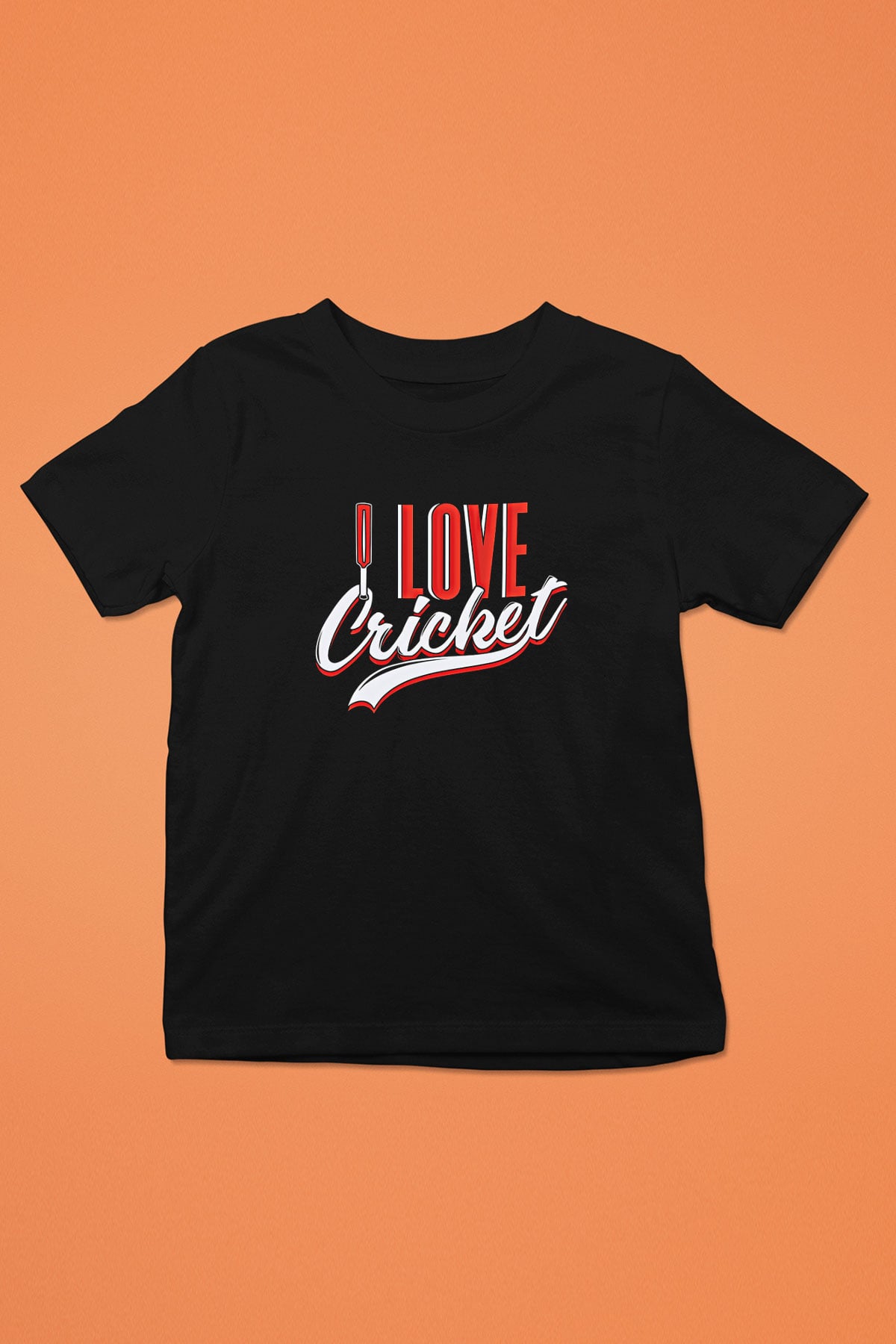 Kriket - Cricket Baskılı Unisex Siyah Çocuk Tİşörtü - Tshirt