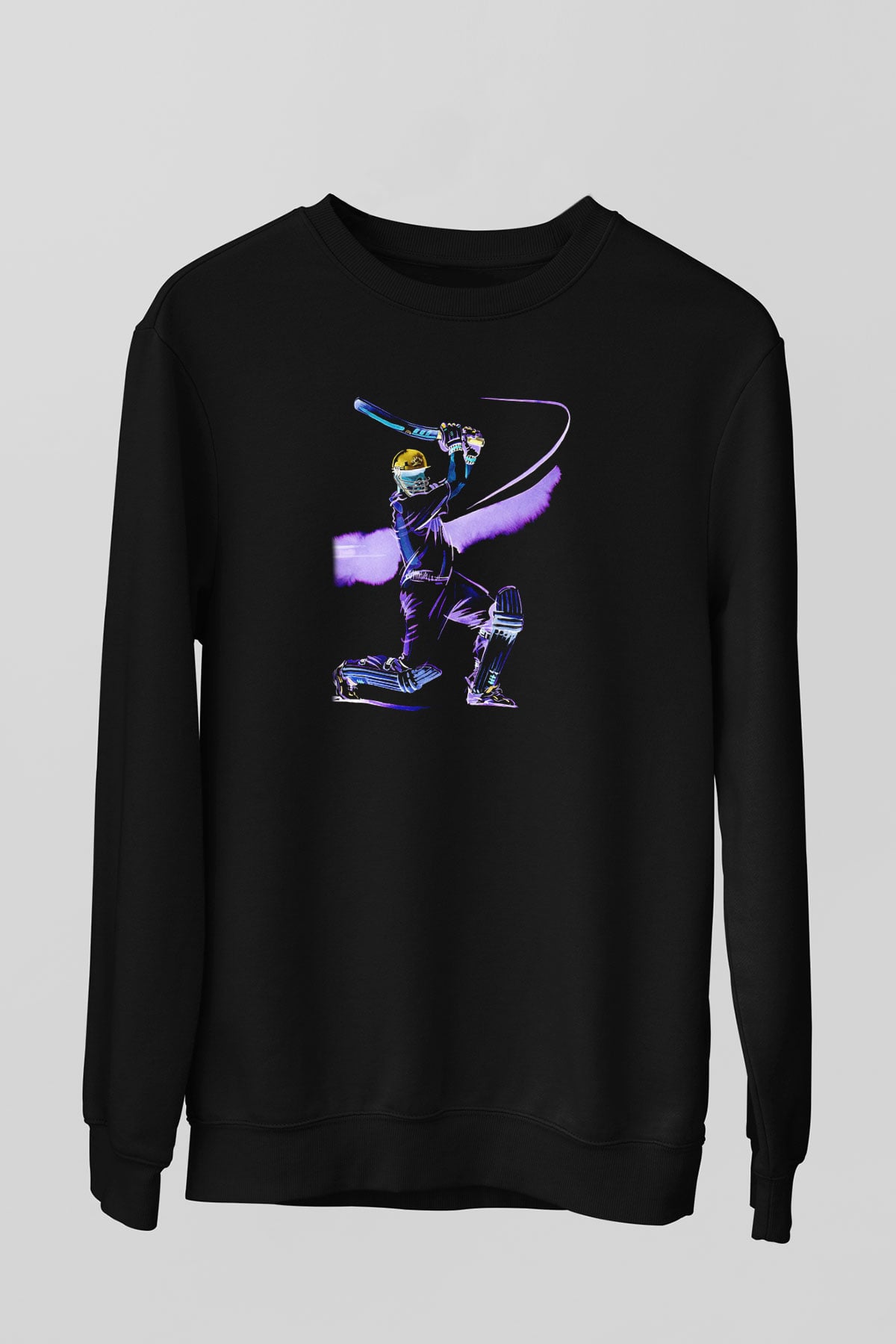 Kriket - Cricket Baskılı Unisex Siyah Sweatshirt