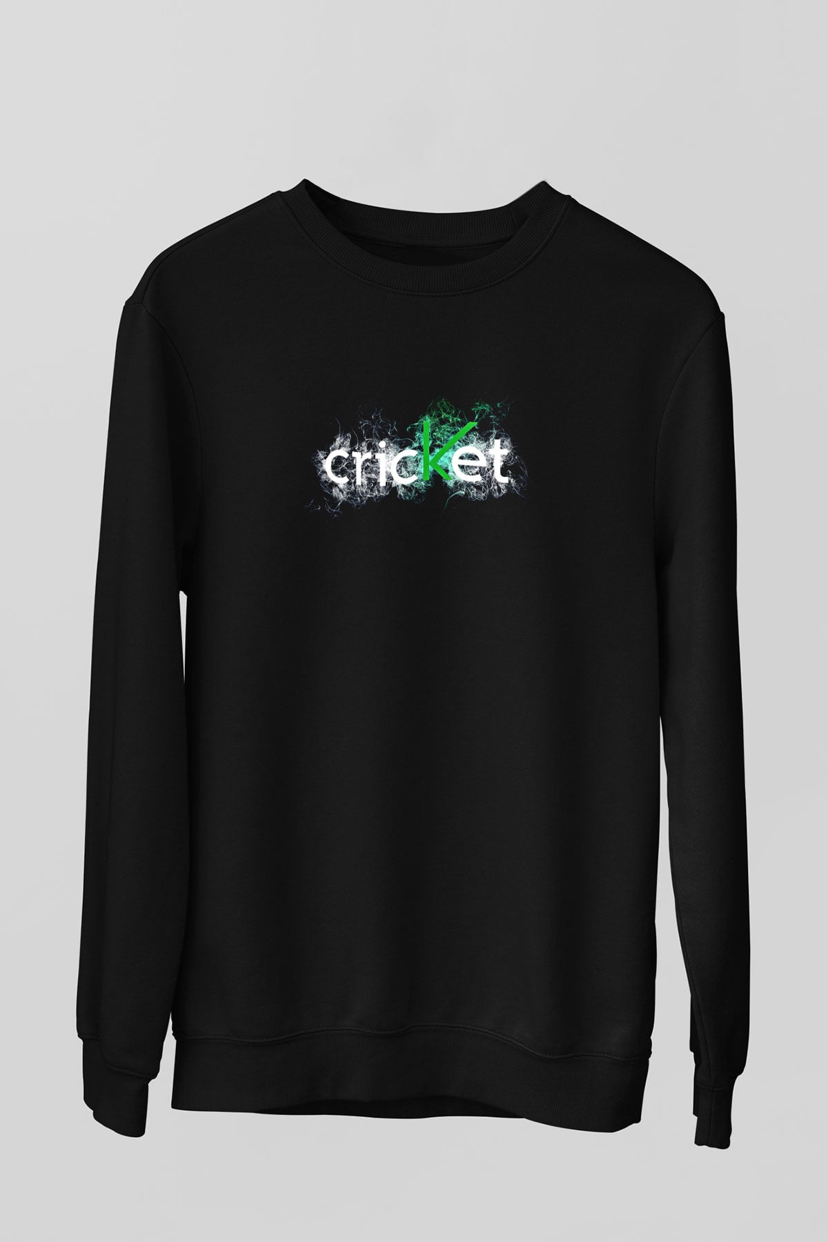 Kriket - Cricket Baskılı Unisex Siyah Sweatshirt