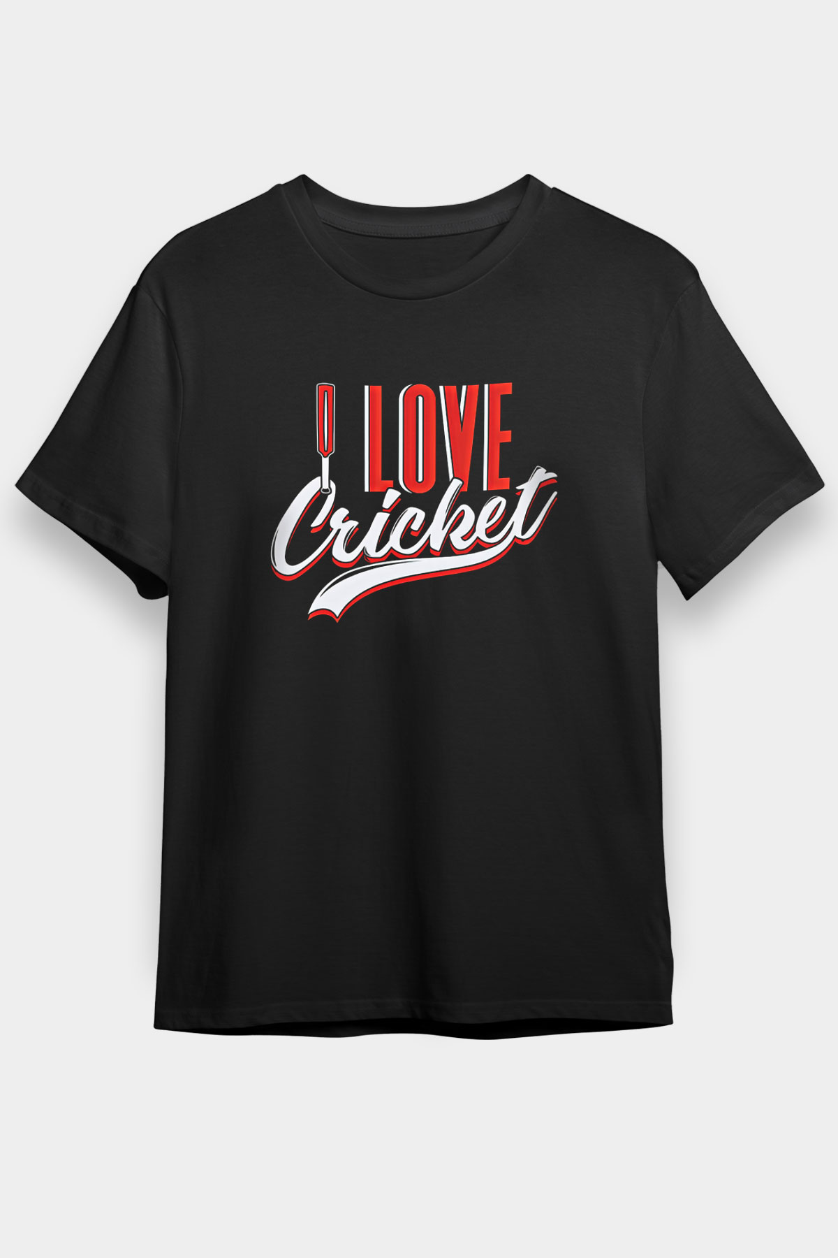 Kriket - Cricket Baskılı Unisex Siyah Tişört - Tshirt