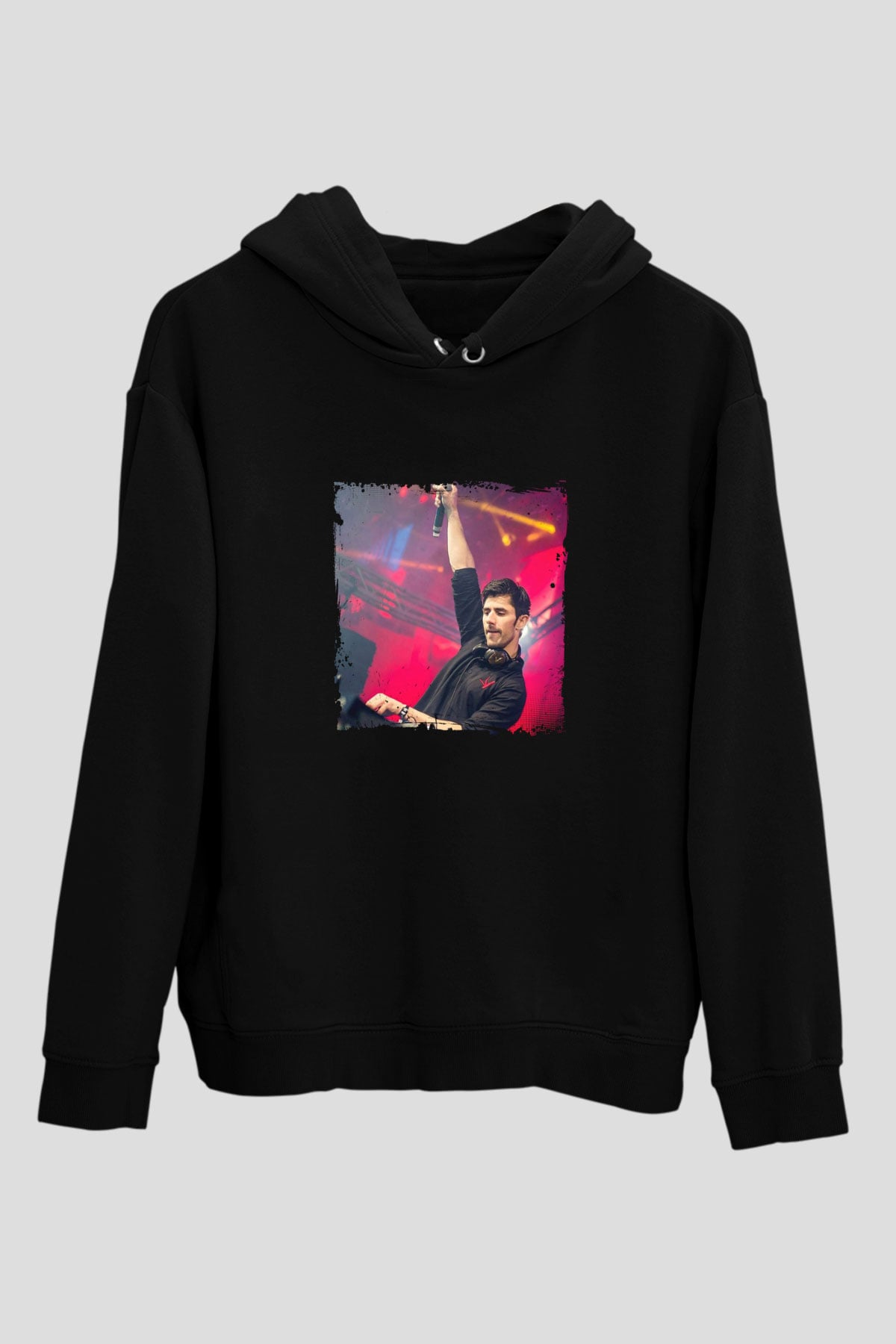 KSHMR Baskılı Unisex Siyah Hoodie