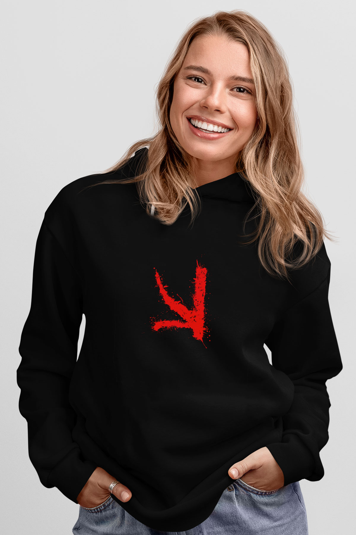 KSHMR Baskılı Unisex Siyah Hoodie