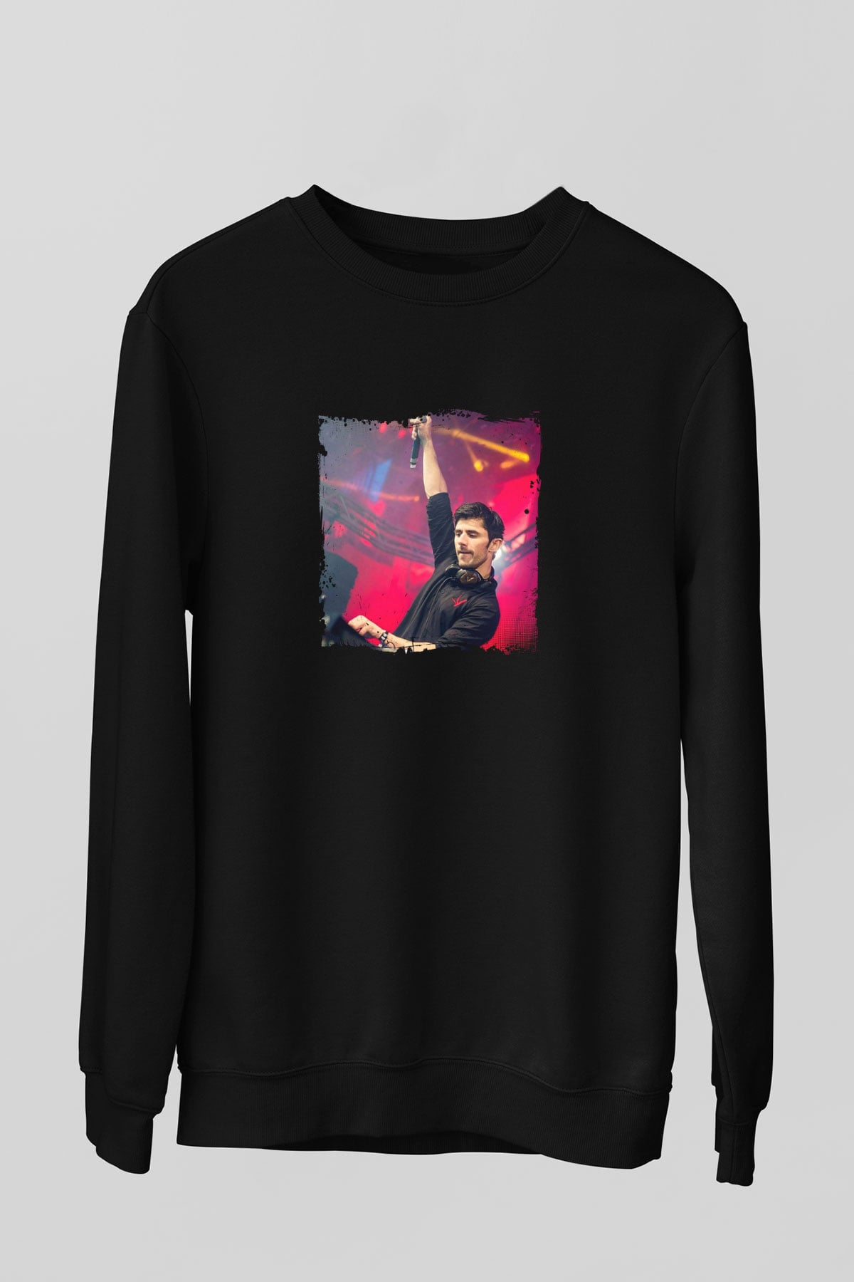 KSHMR Baskılı Unisex Siyah Sweatshirt