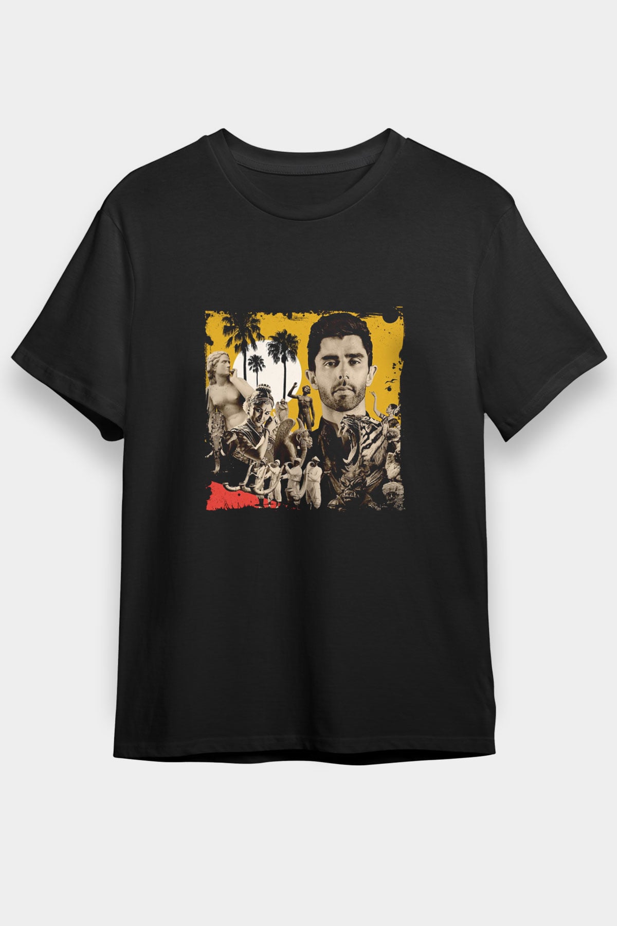 KSHMR Baskılı Unisex Siyah Tişört