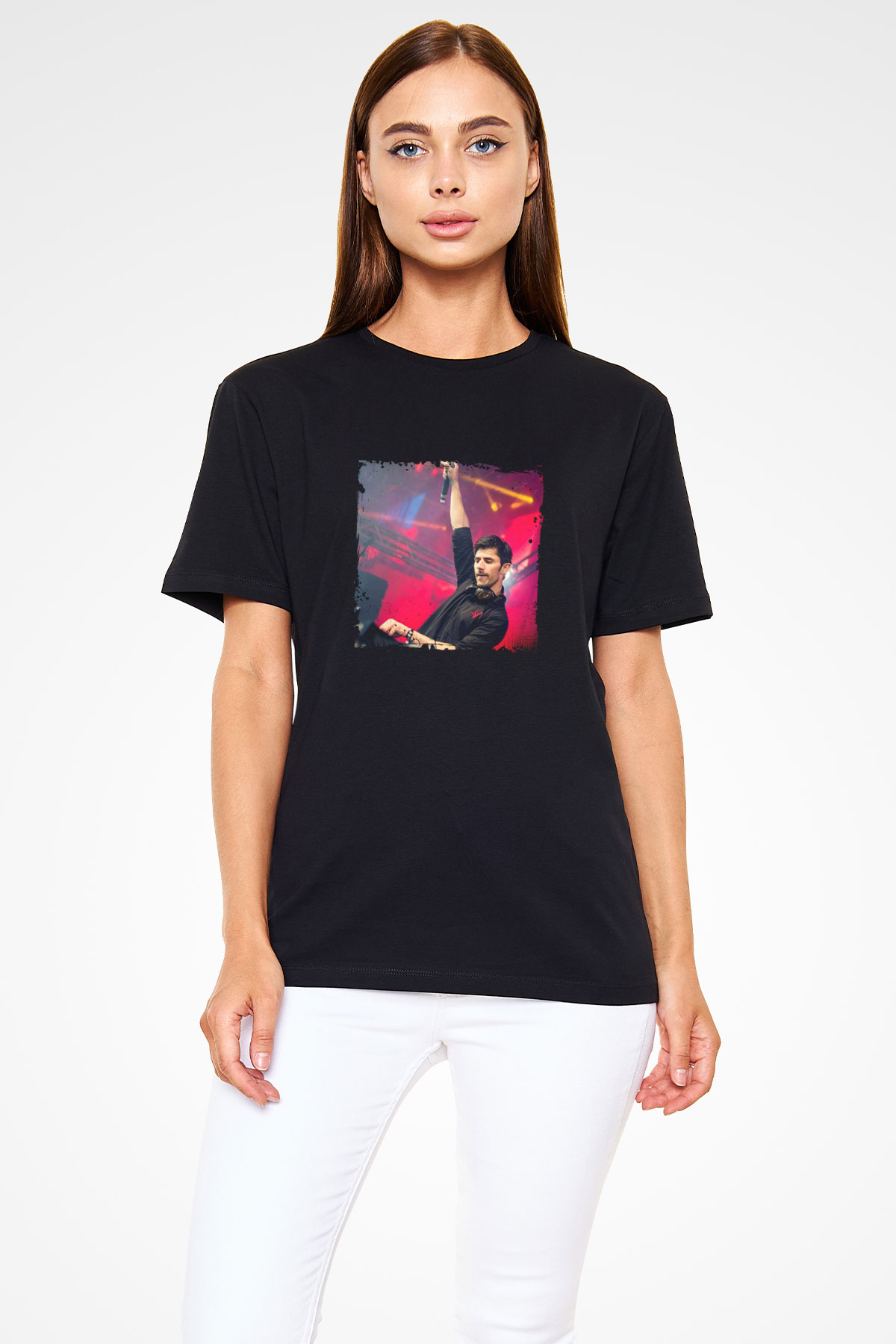 KSHMR Baskılı Unisex Siyah Tişört