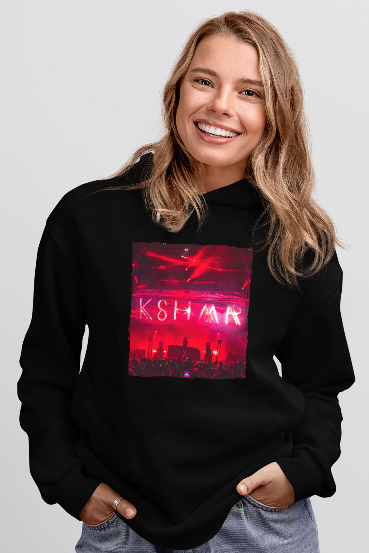 KSHMR Siyah Unisex Kapüşonlu Sweatshirt