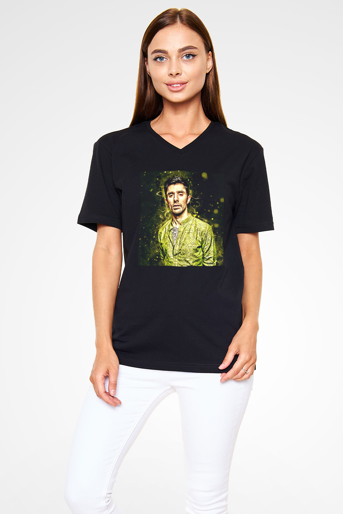 KSHMR Siyah Unisex V Yaka Tişört