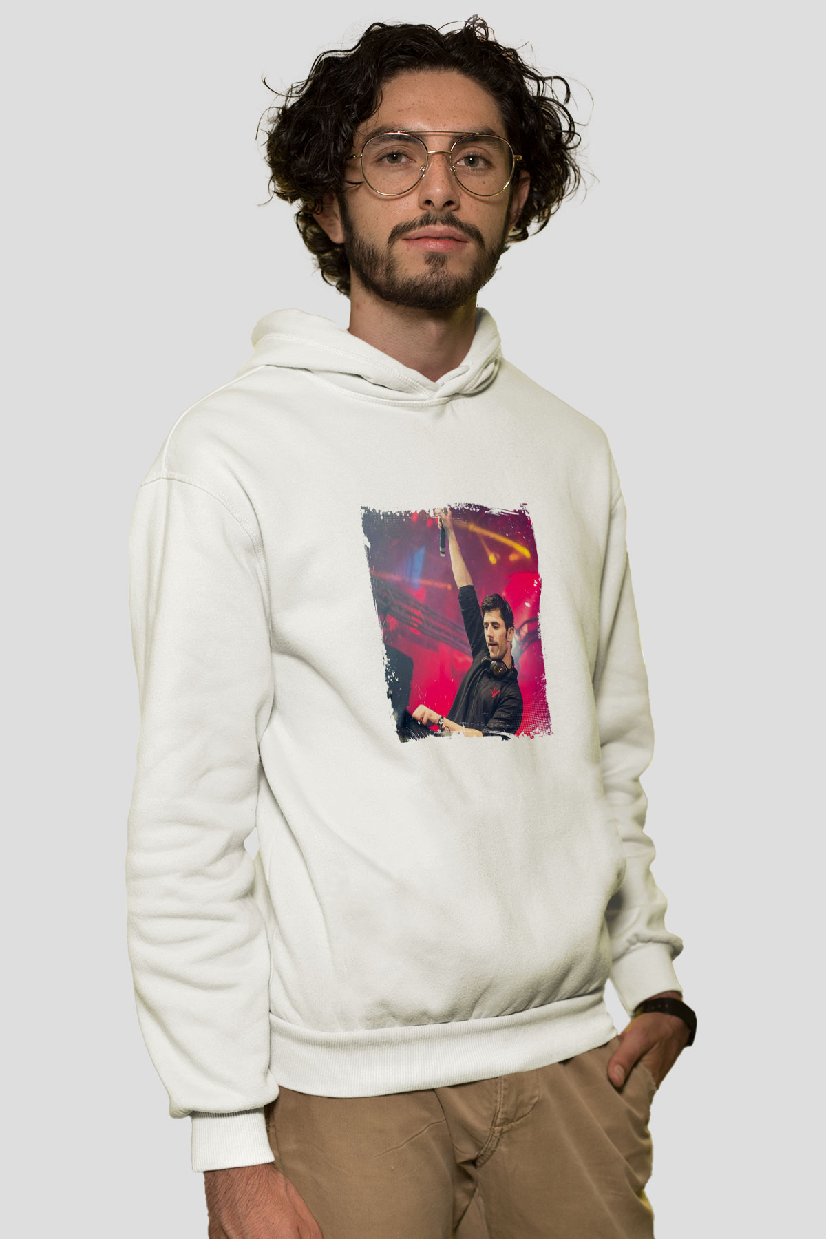KSHMRBaskılı Beyaz Hoodie