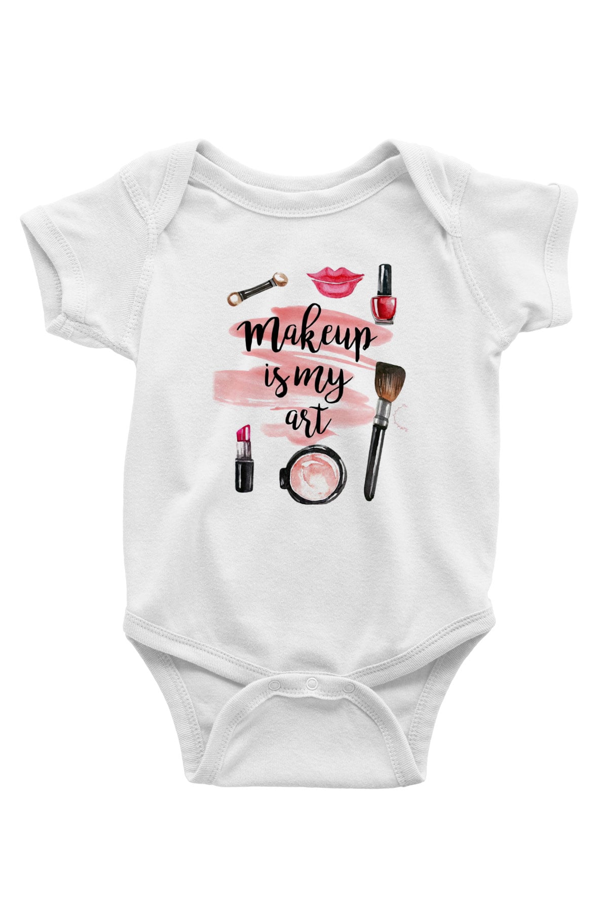 Kuaför Baskılı Beyaz Unisex Bebek Body - Zıbın