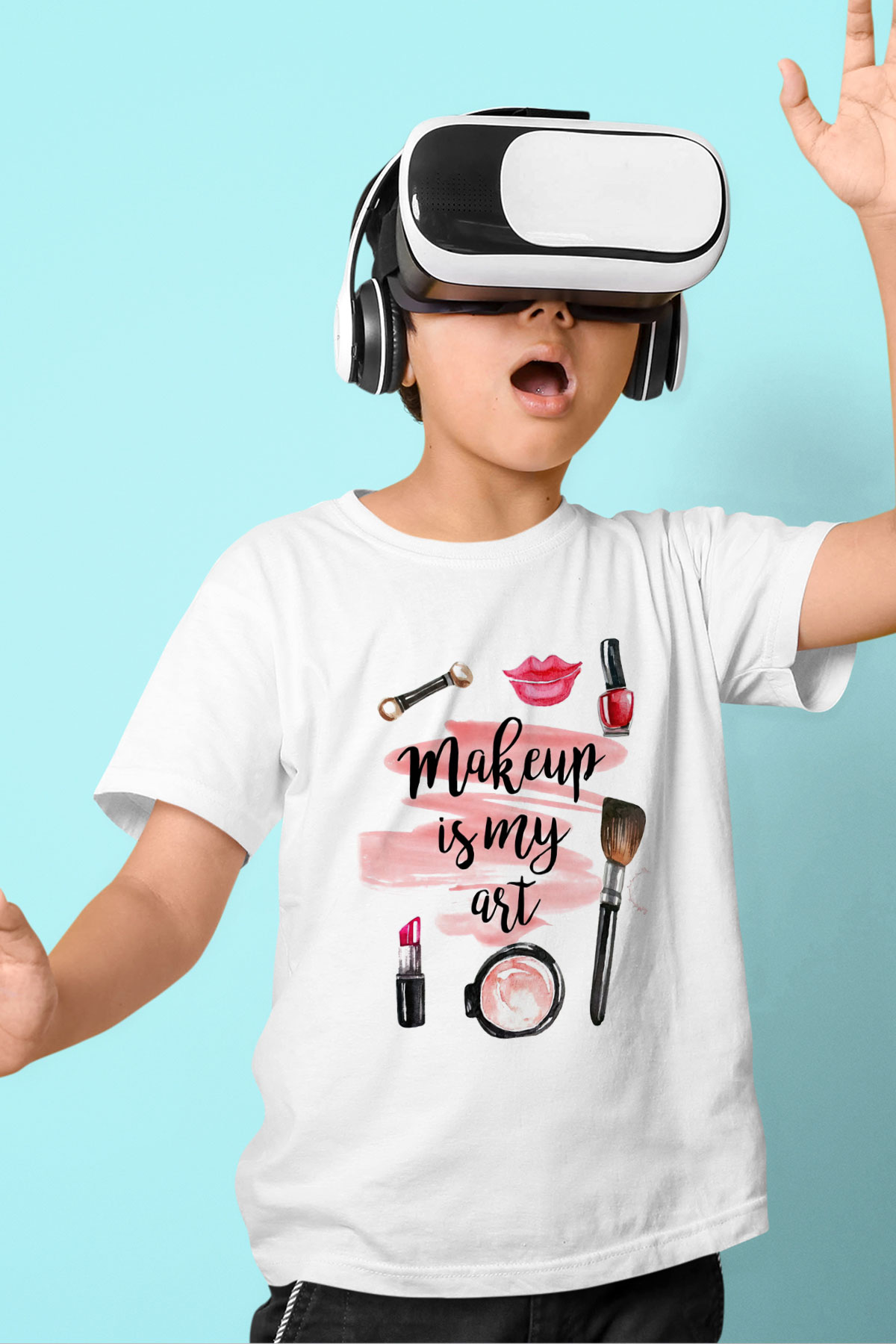 Kuaför Baskılı Beyaz Unisex Çocuk Tişört