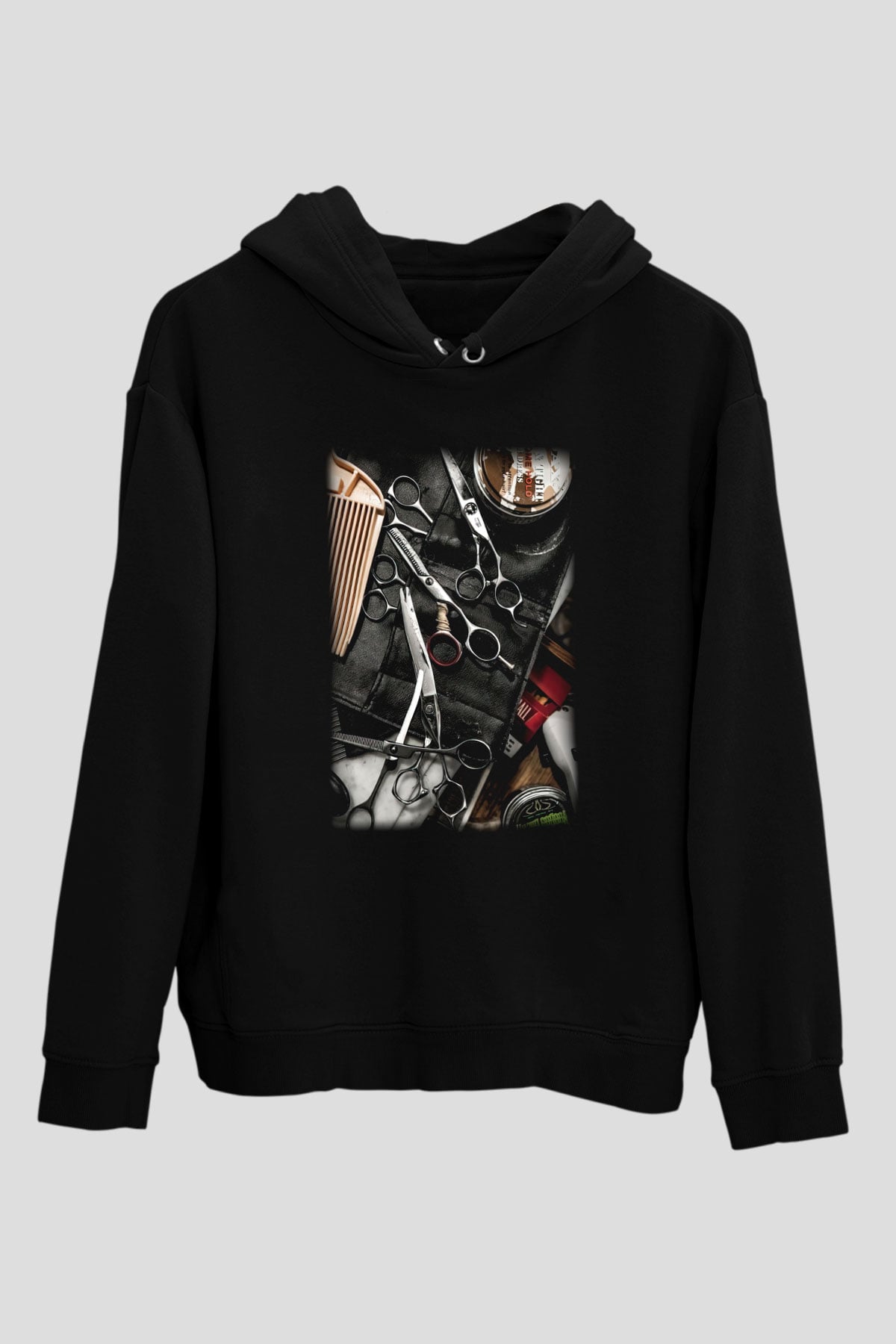 Kuaför Siyah Unisex Kapşonlu Sweatshirt