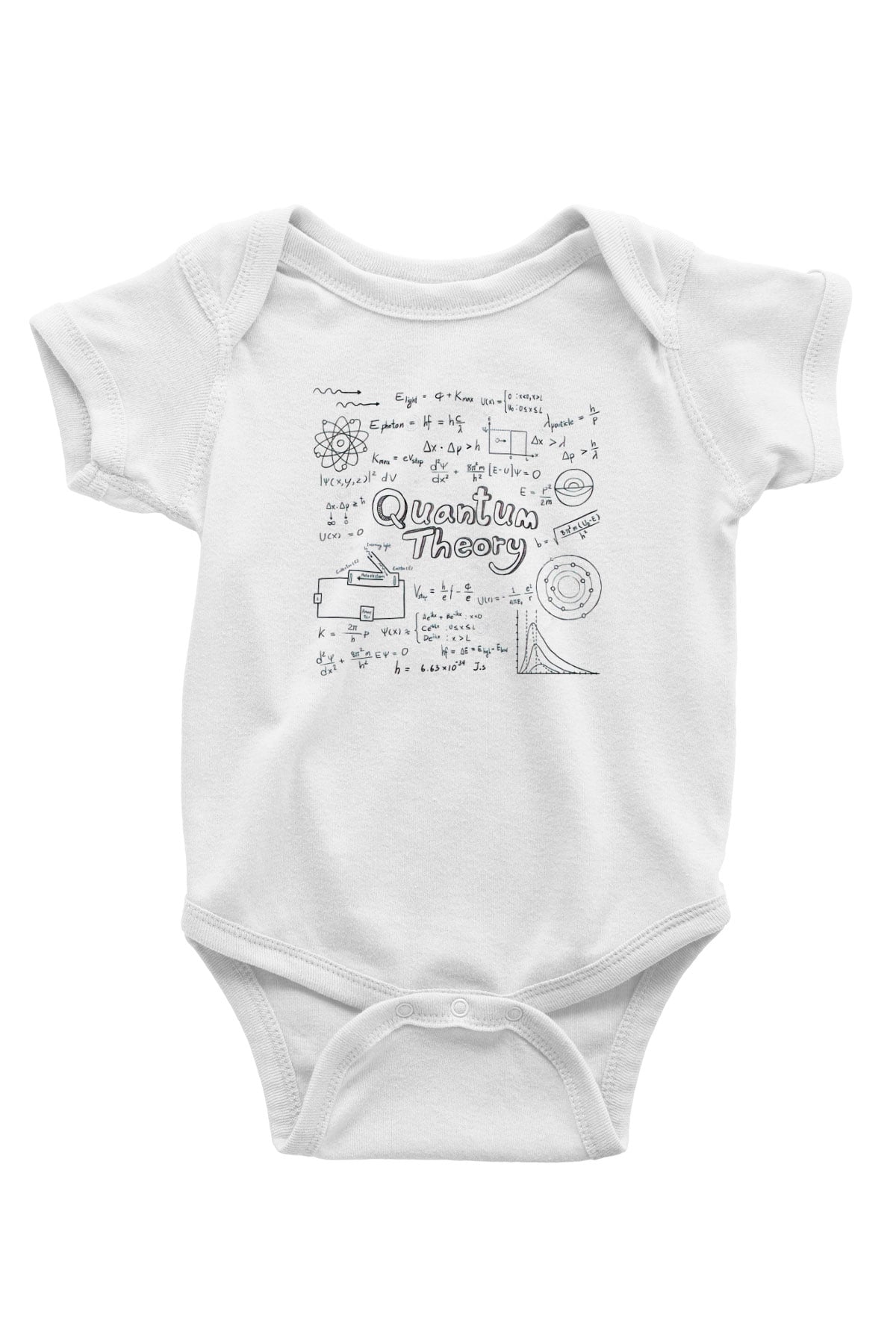 Kuantum Teorisi Enerji Formülleri Baskılı Unisex Beyaz Bebek Body - Zıbın