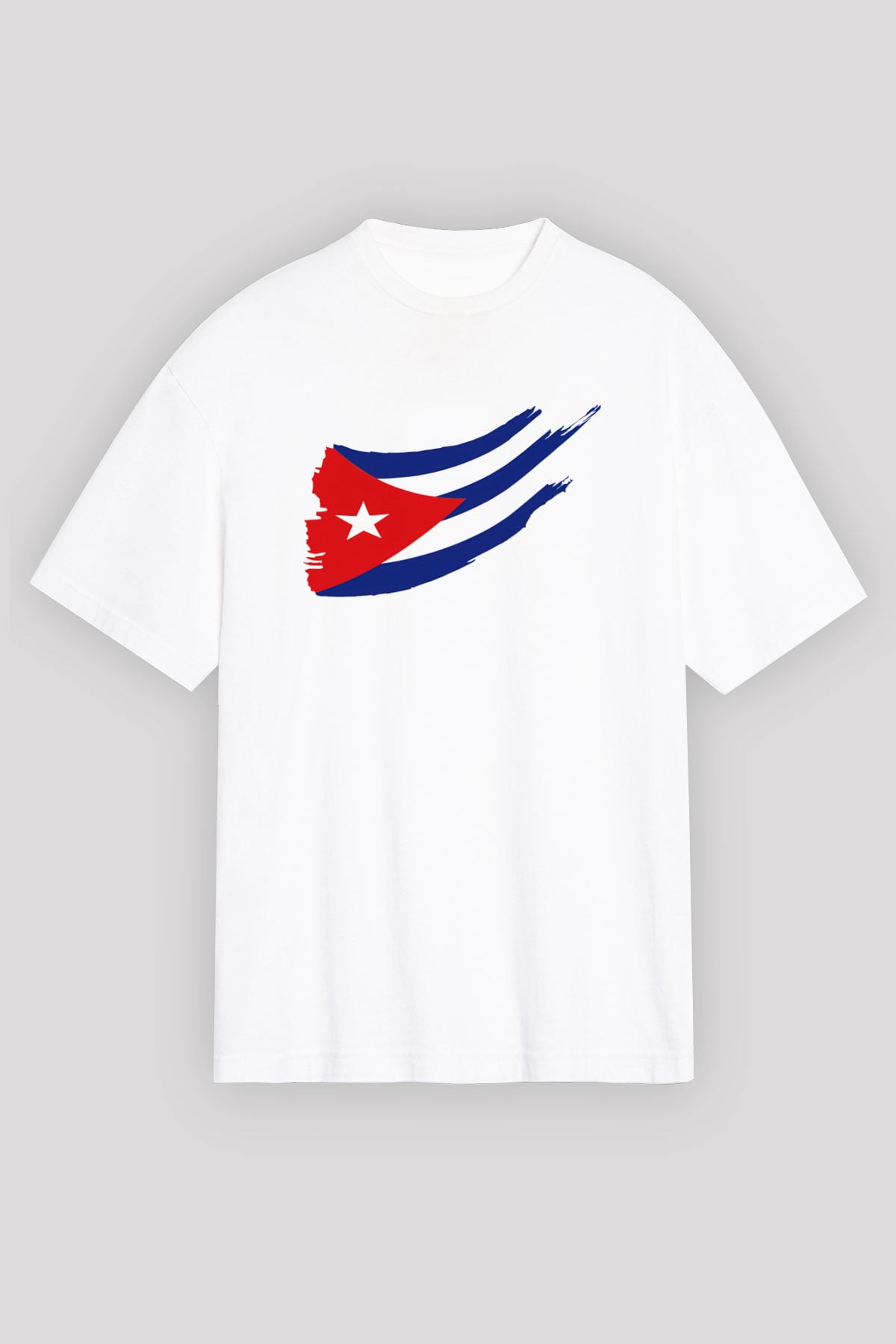 Küba Beyaz Unisex Oversize Tişört T-Shirt