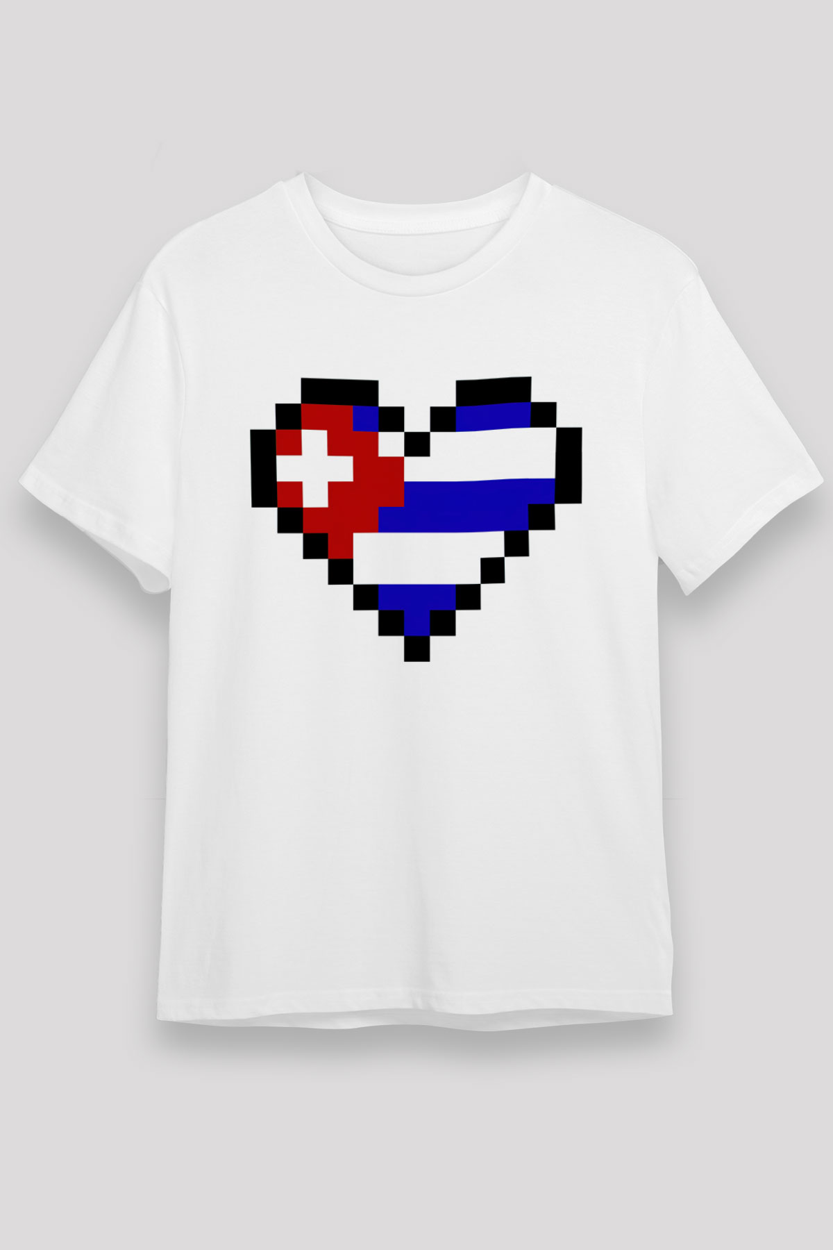 Küba Beyaz Unisex Tişört T-Shirt - TişörtFabrikası